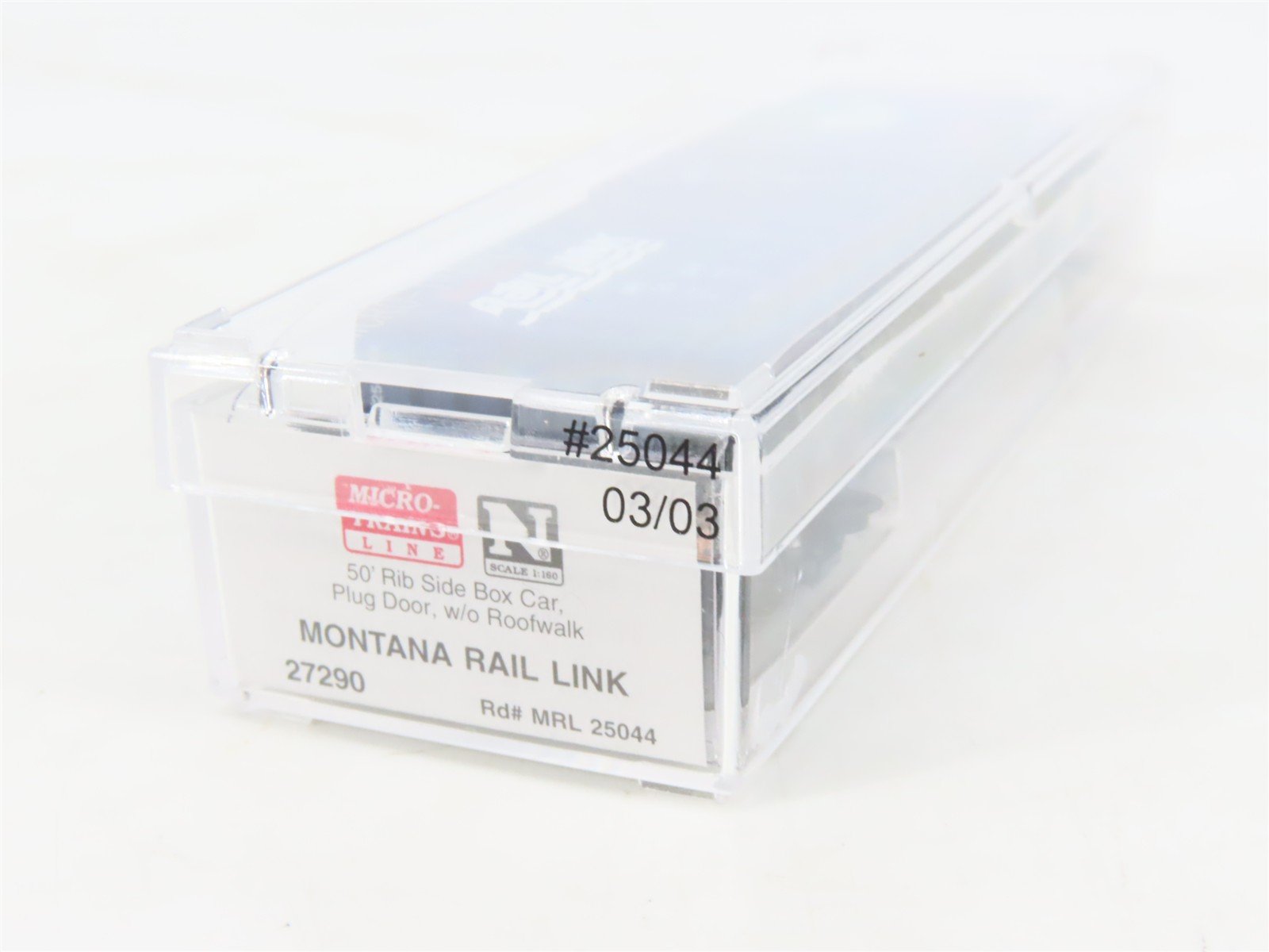N Scale Micro-Trains MTL 27290 MRL Montana Rail Link 50' Plug Door Boxcar #25044