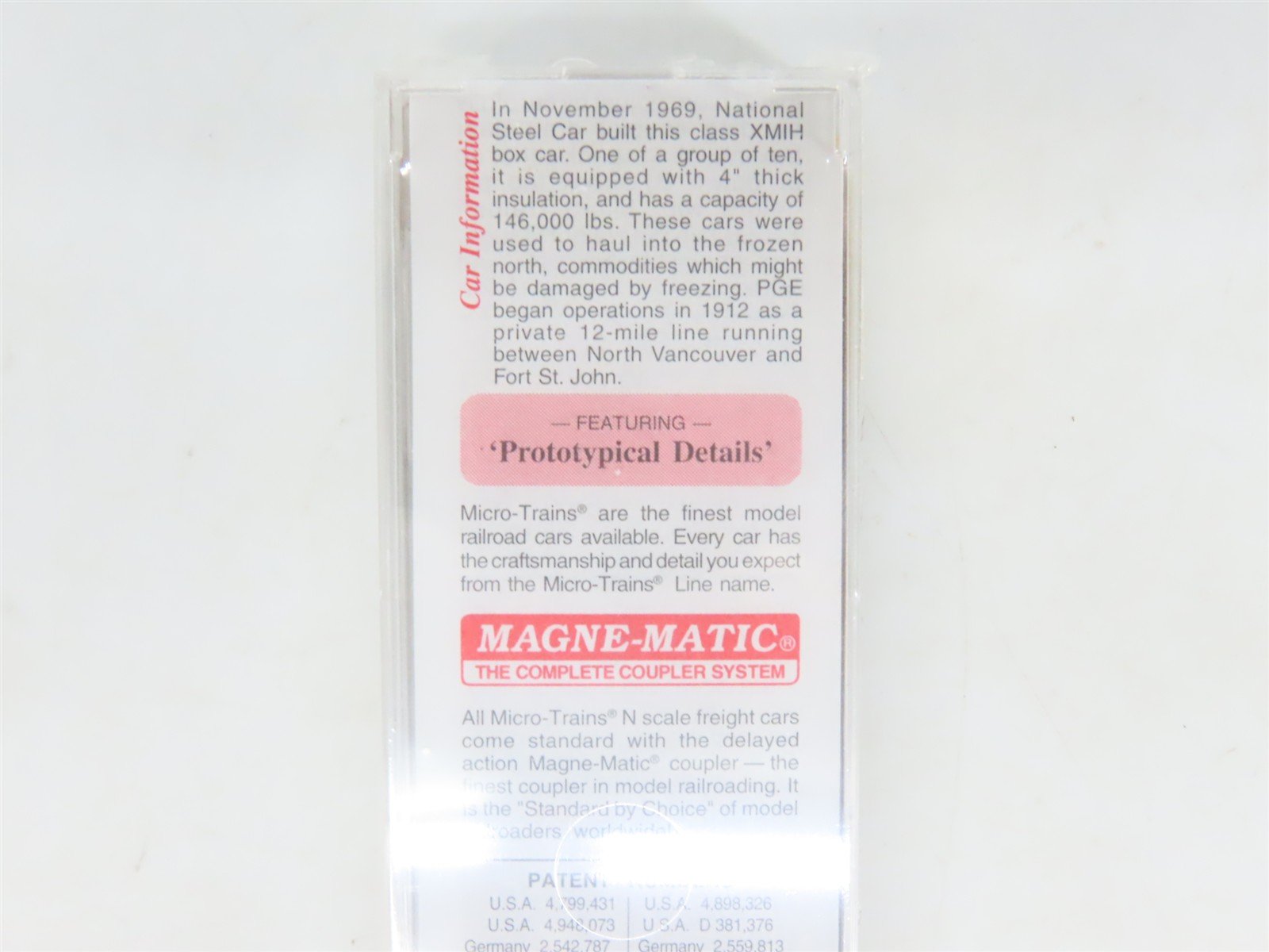 N Scale Micro-Trains MTL 27280 PGE Pacific Great Eastern 50' Box Car #8027