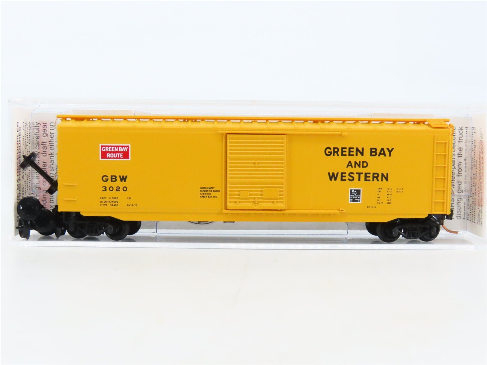 N Scale Micro-Trains MTL 31130 GBW Green Bay Route 50' Single Door Box Car #3020