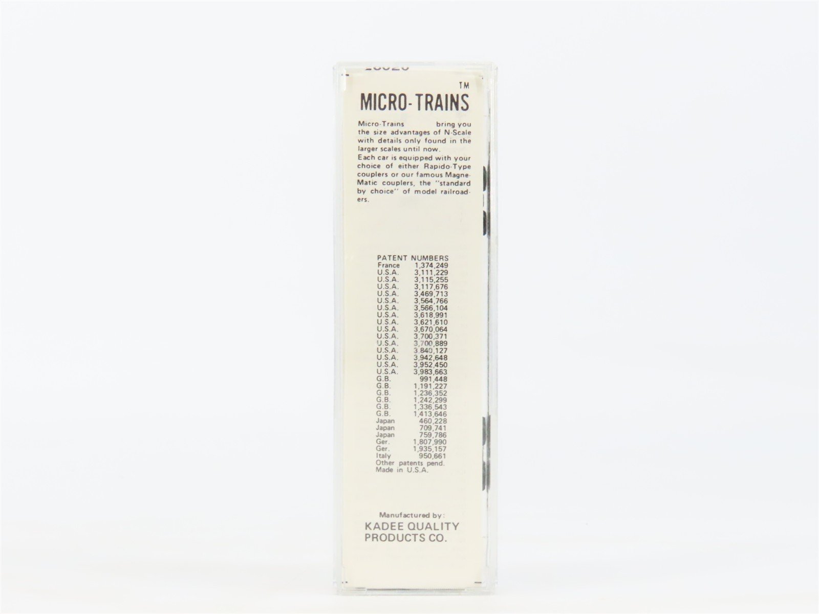 N Scale Kadee Micro-Trains MTL 28020 M&PA 