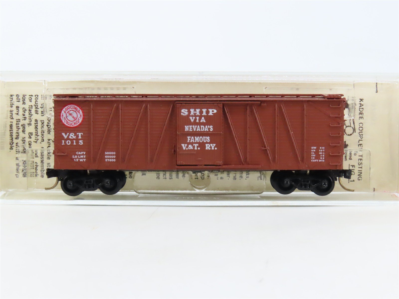 N Scale Kadee Micro-Trains MTL 28010 V&T Virginia & Truckee 40' Box Car #1015