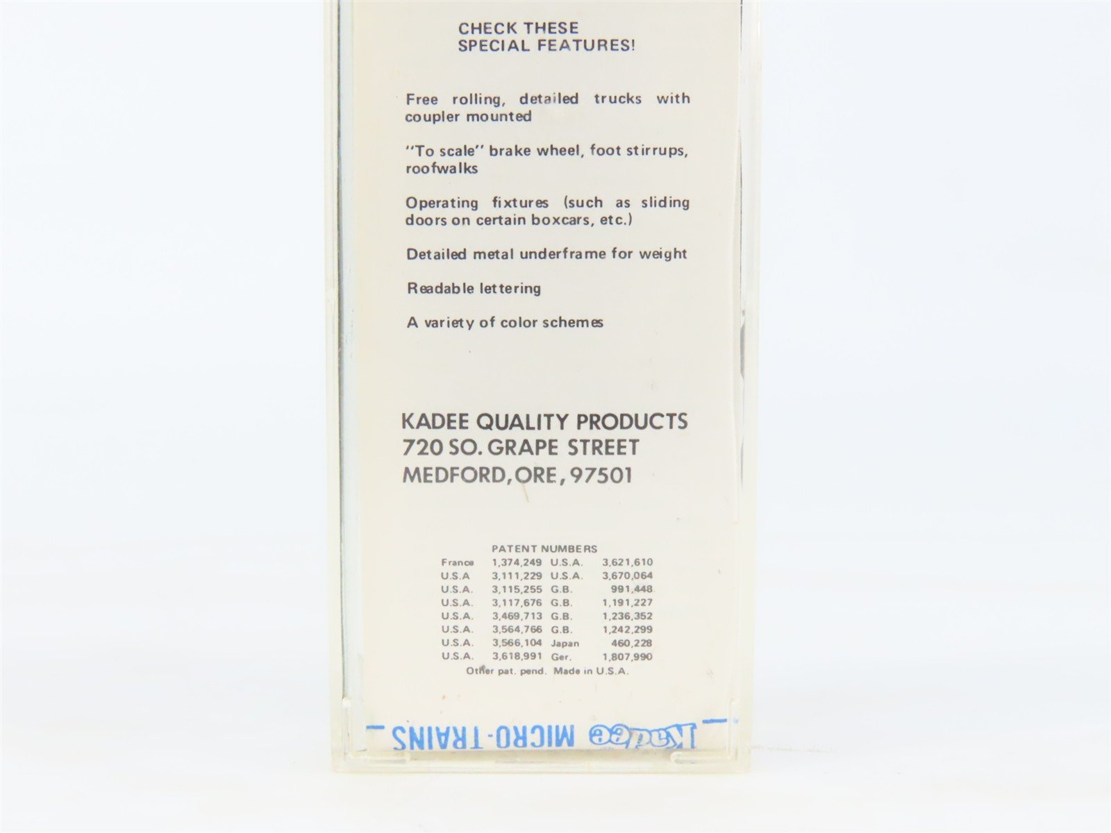 N Kadee Micro-Trains MTL 28000 Unlettered 40' Single Door Box Car - Blue Label