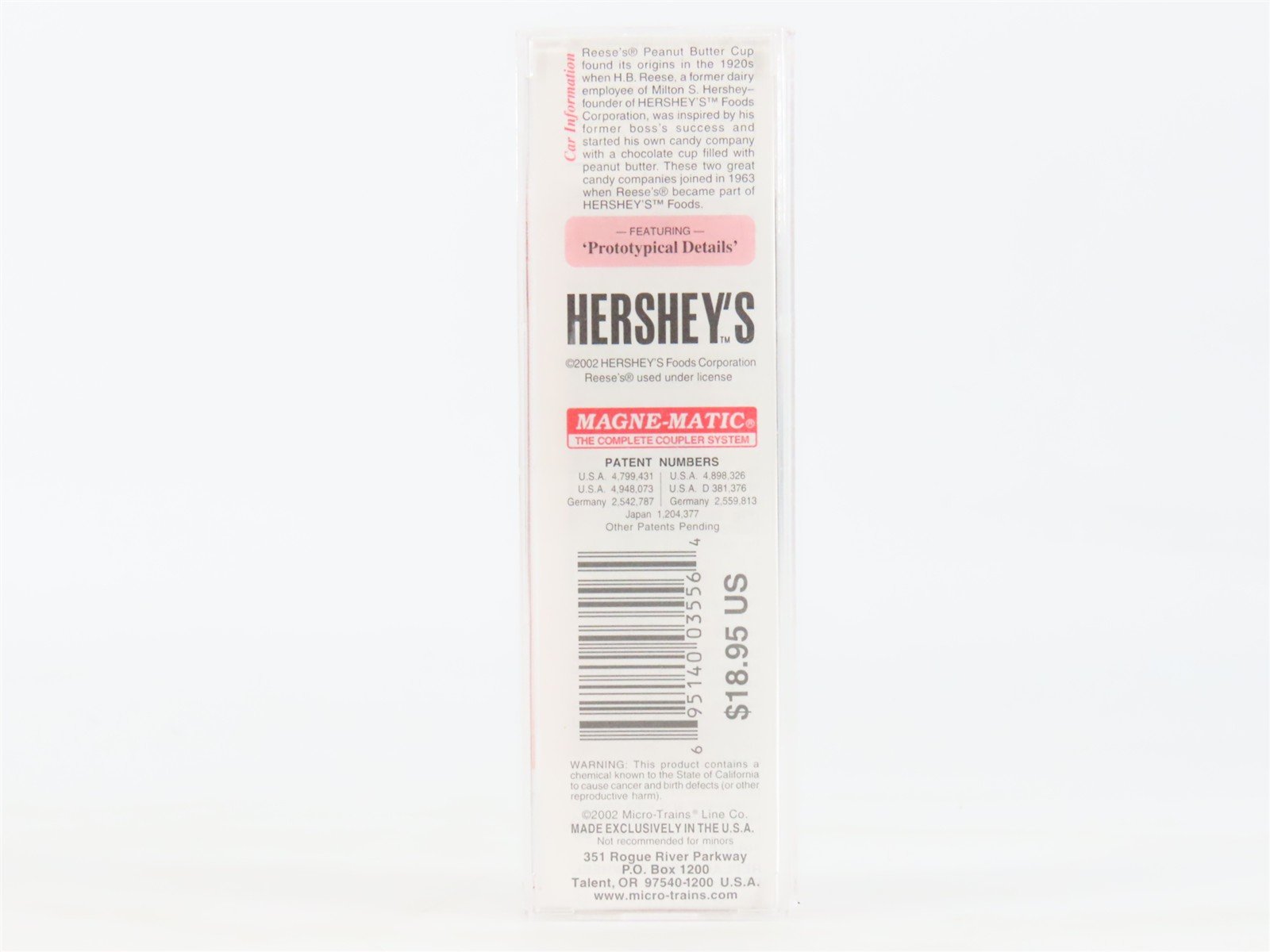 N Micro-Trains MTL 21300 HFC Hershey's Reese's Peanut Butter Cups Box Car #7602