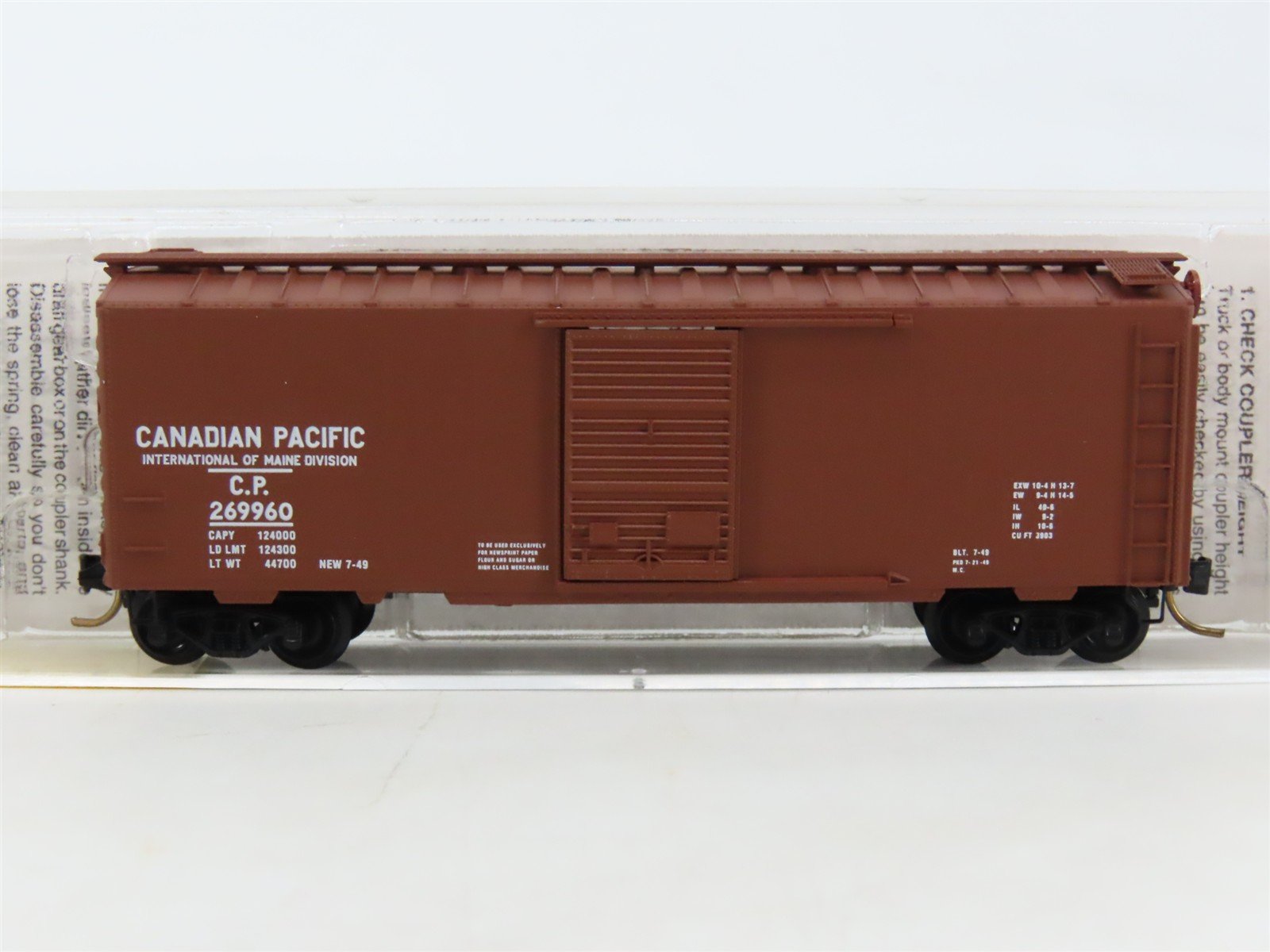 N Micro-Trains MTL 20136 CP Canadian Pacific "Maine Division" 40' Boxcar #269960