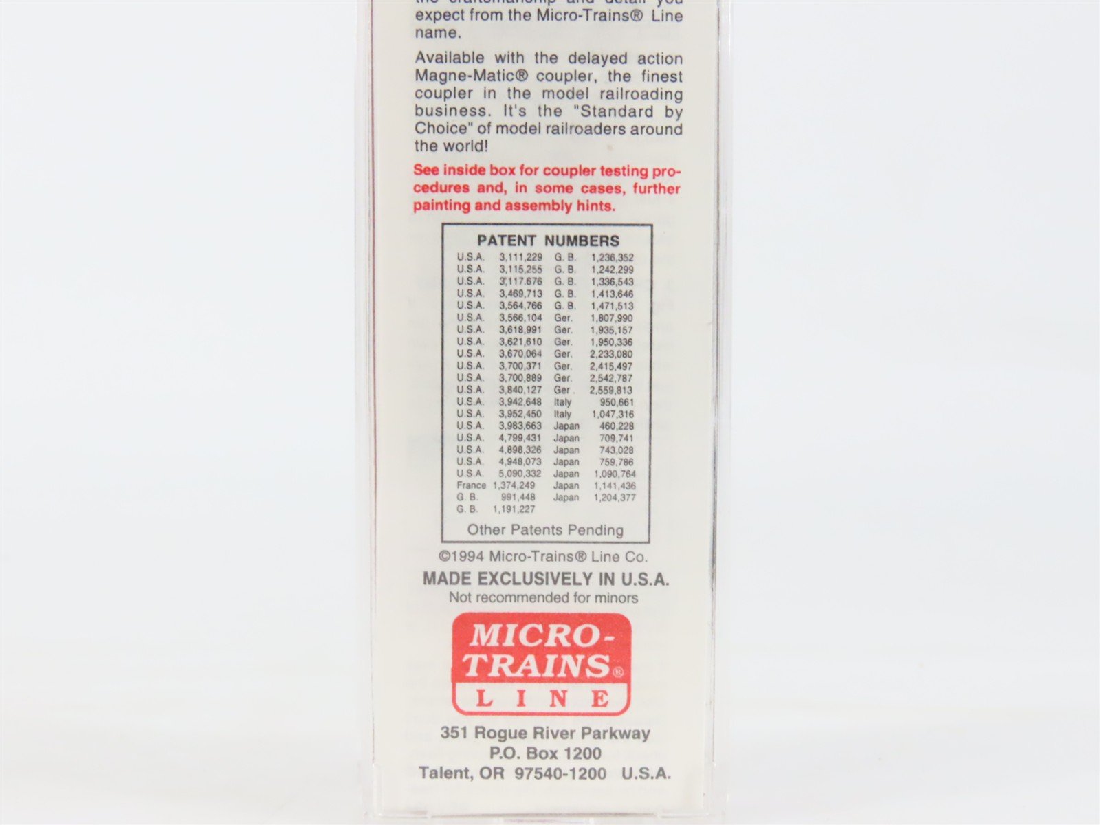 N Scale Micro-Trains MTL 20196 CNJ Jersey Central 40' Single Door Box Car #20505