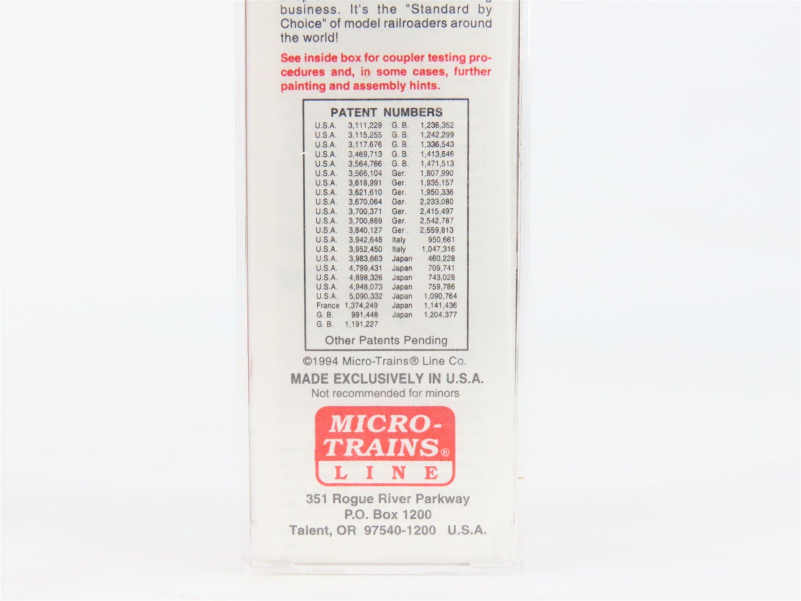 N Scale Micro-Trains MTL 20196 CNJ Jersey Central 40' Single Door Box Car #20505