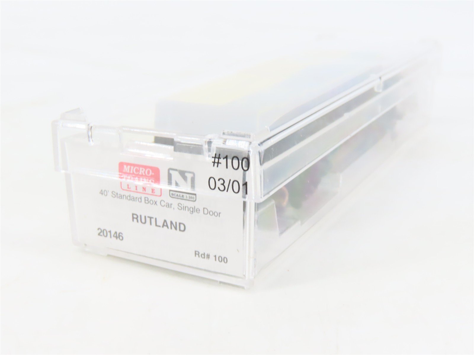 N Scale Micro-Trains MTL 20146 RUT Rutland Green Mt. Gateway 40' Box Car #100
