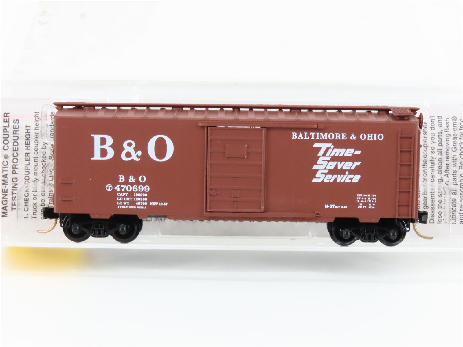 N Micro-Trains MTL 20346/1 B&O Baltimore & Ohio "Time Saver" 40' Box Car #470699