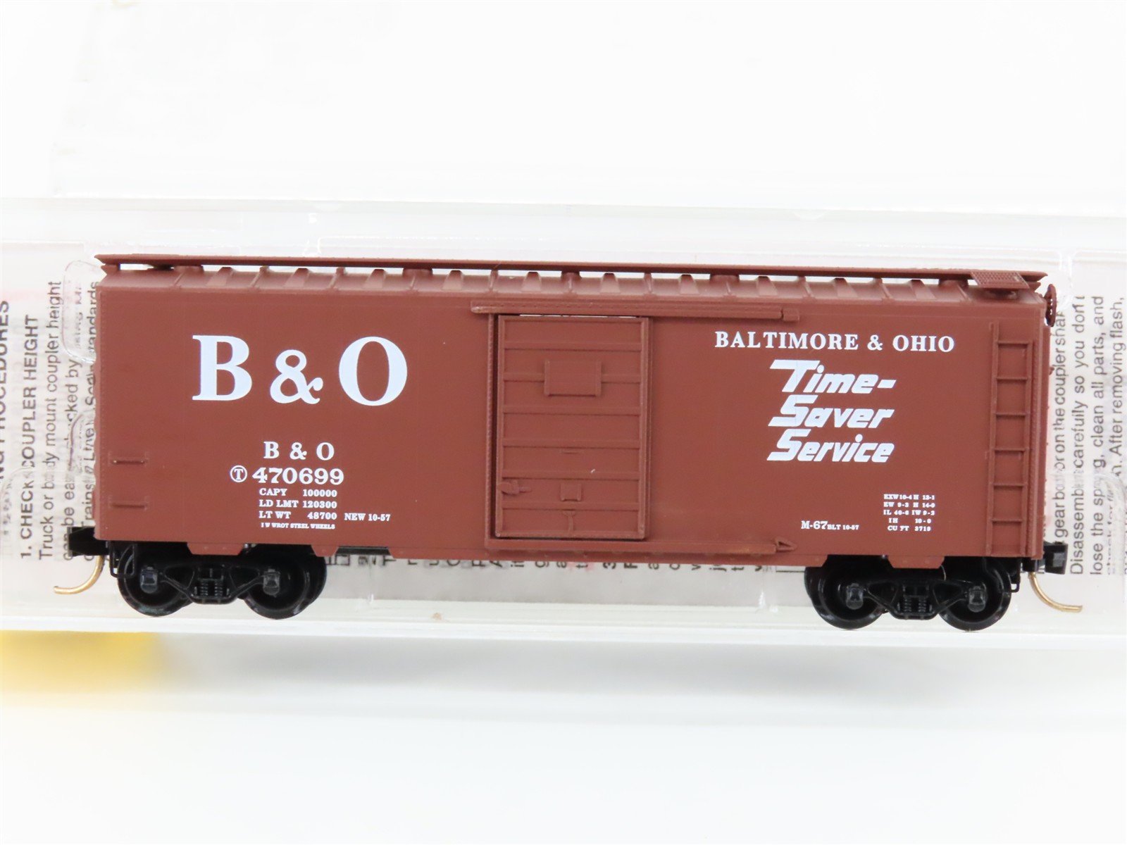 N Micro-Trains MTL 20346/1 B&O Baltimore & Ohio "Time Saver" 40' Box Car #470699