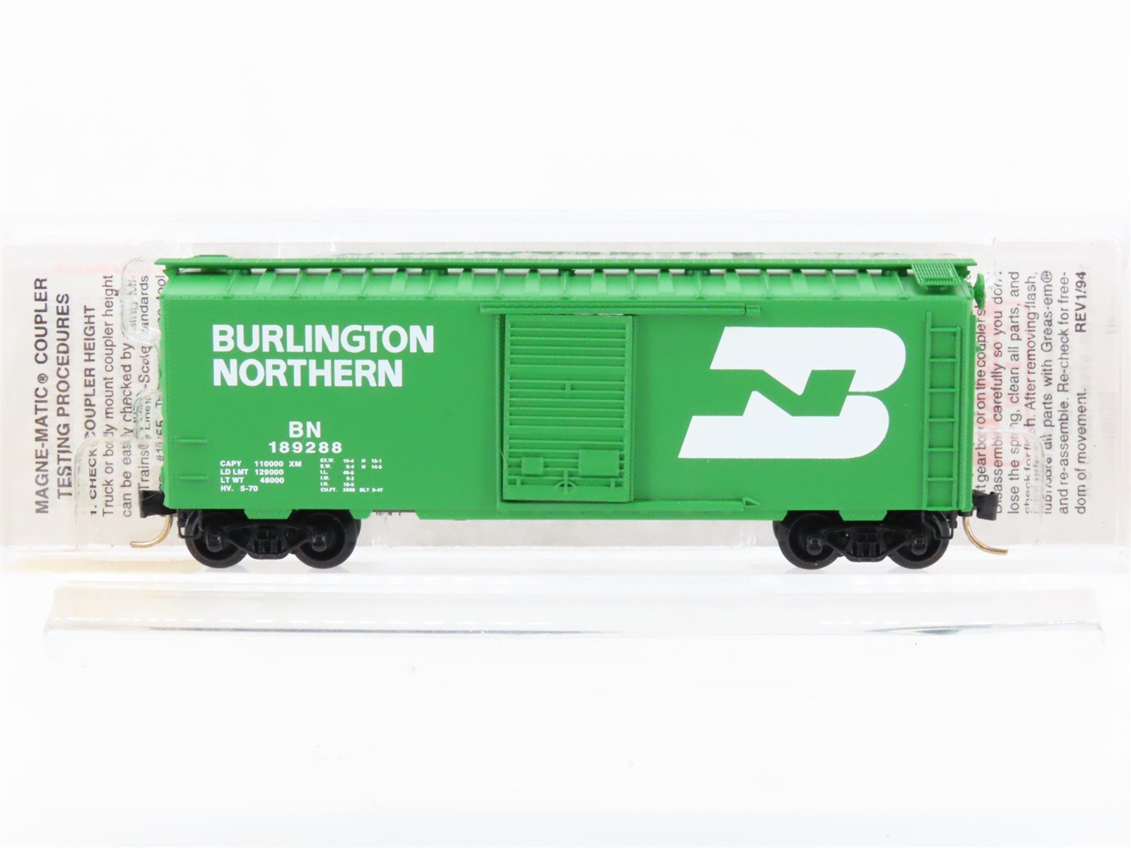 N Scale Micro-Trains MTL 20306/2 BN Burlington Northern 40' Box Car #189288