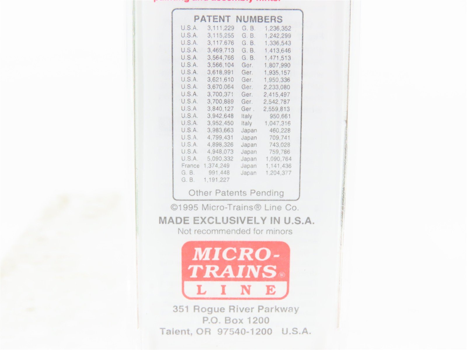N Scale Micro-Trains MTL 20306/3 BN Burlington Northern 40' Box Car #189290