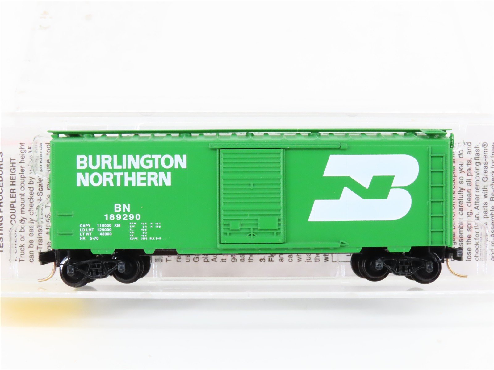 N Scale Micro-Trains MTL 20306/3 BN Burlington Northern 40' Box Car #189290