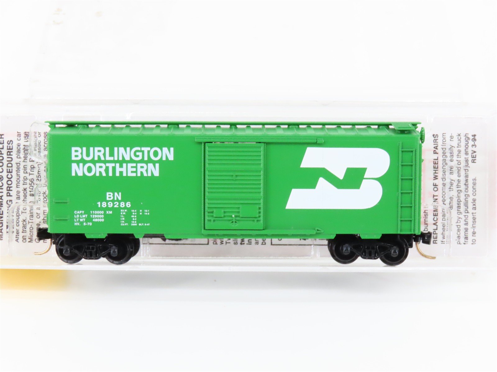 N Scale Micro-Trains MTL 20306/1 BN Burlington Northern 40' Box Car #189286