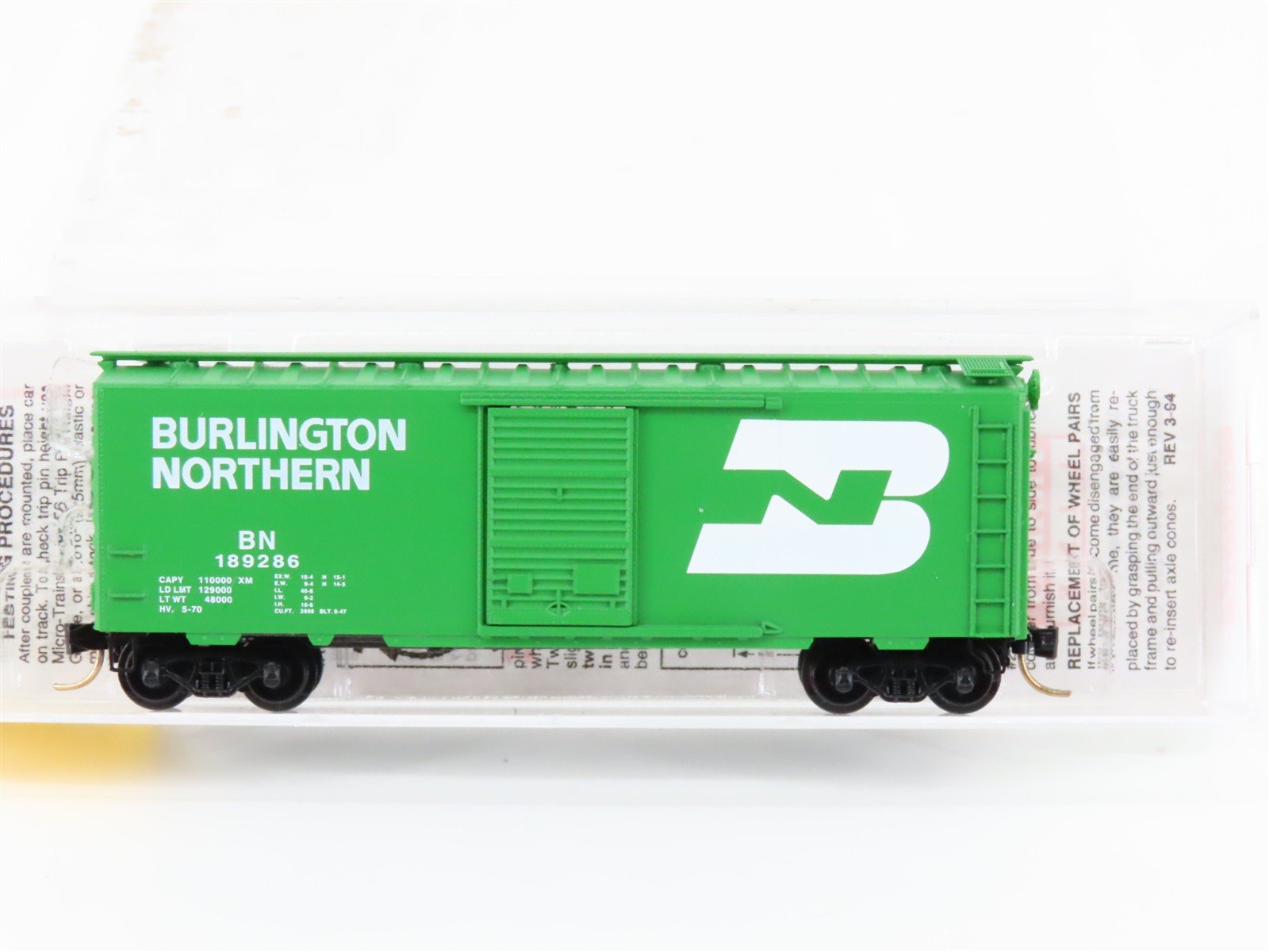 N Scale Micro-Trains MTL 20306/1 BN Burlington Northern 40' Box Car #189286