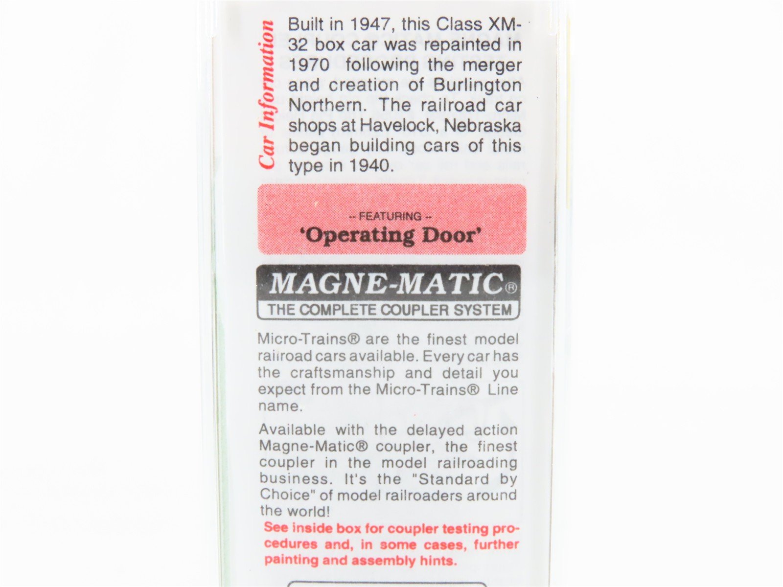 N Scale Micro-Trains MTL 20306/1 BN Burlington Northern 40' Box Car #189286