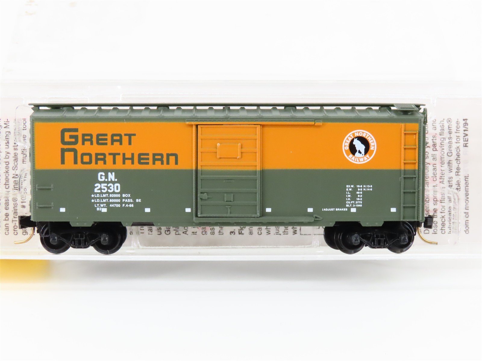 N Scale Micro-Trains MTL 20226 GN Great Northern 40' Single Door Box Car #2530