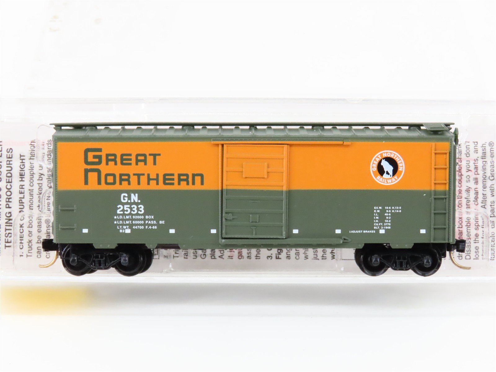 N Scale Micro-Trains MTL 20226 GN Great Northern 40' Single Door Box Car #2533