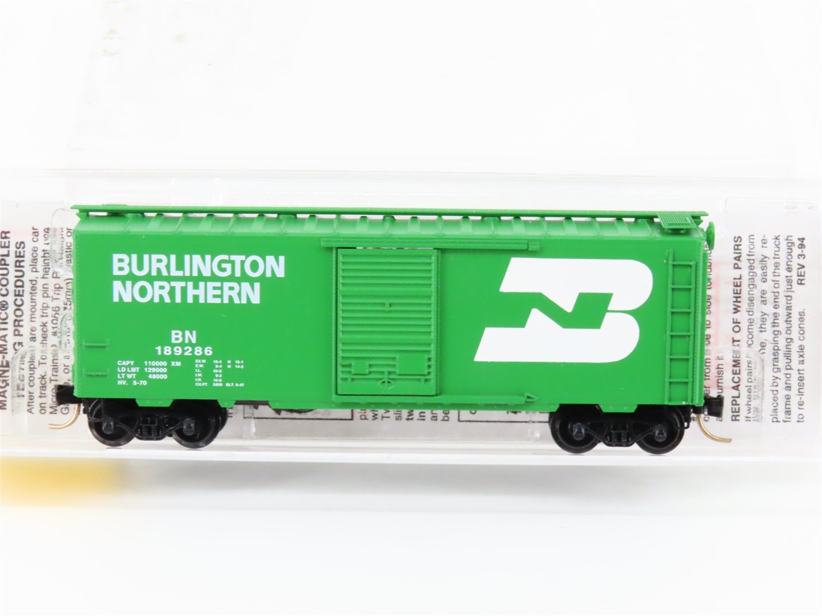 N Scale Micro-Trains MTL 20306/1 BN Burlington Northern 40' Box Car #189286