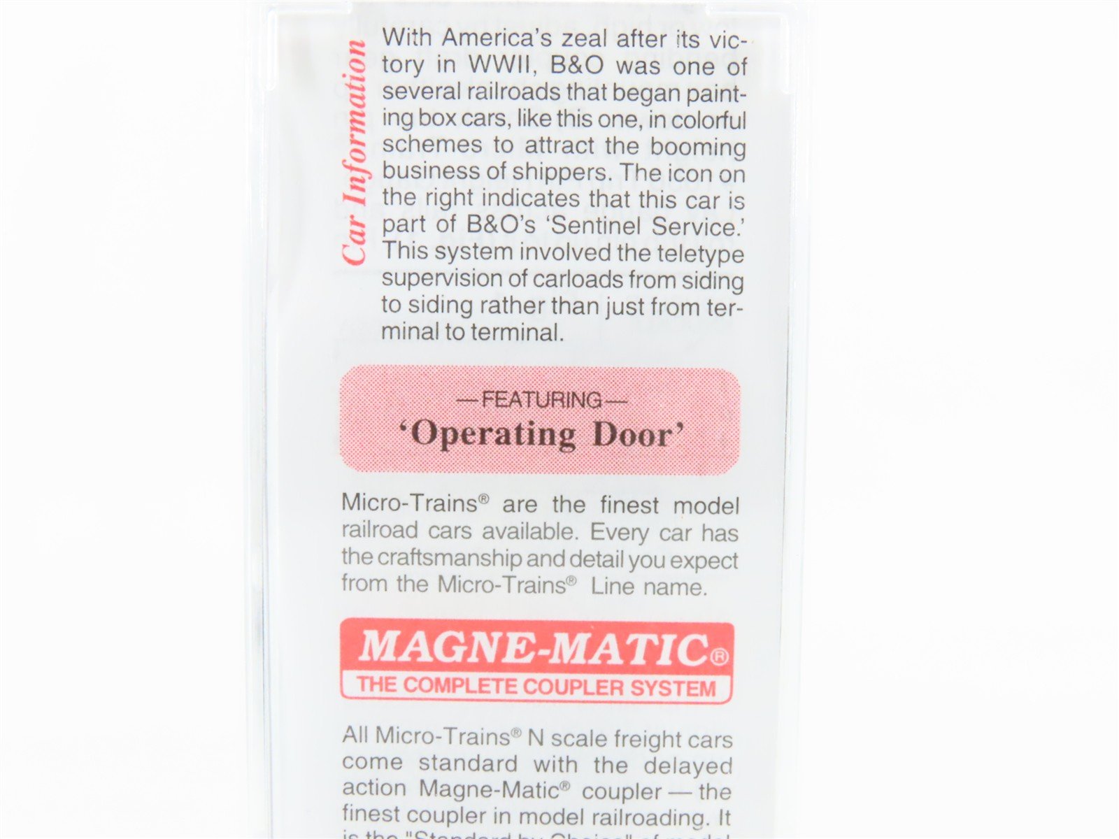 N Scale Micro-Trains MTL 20256 B&O Baltimore & Ohio 