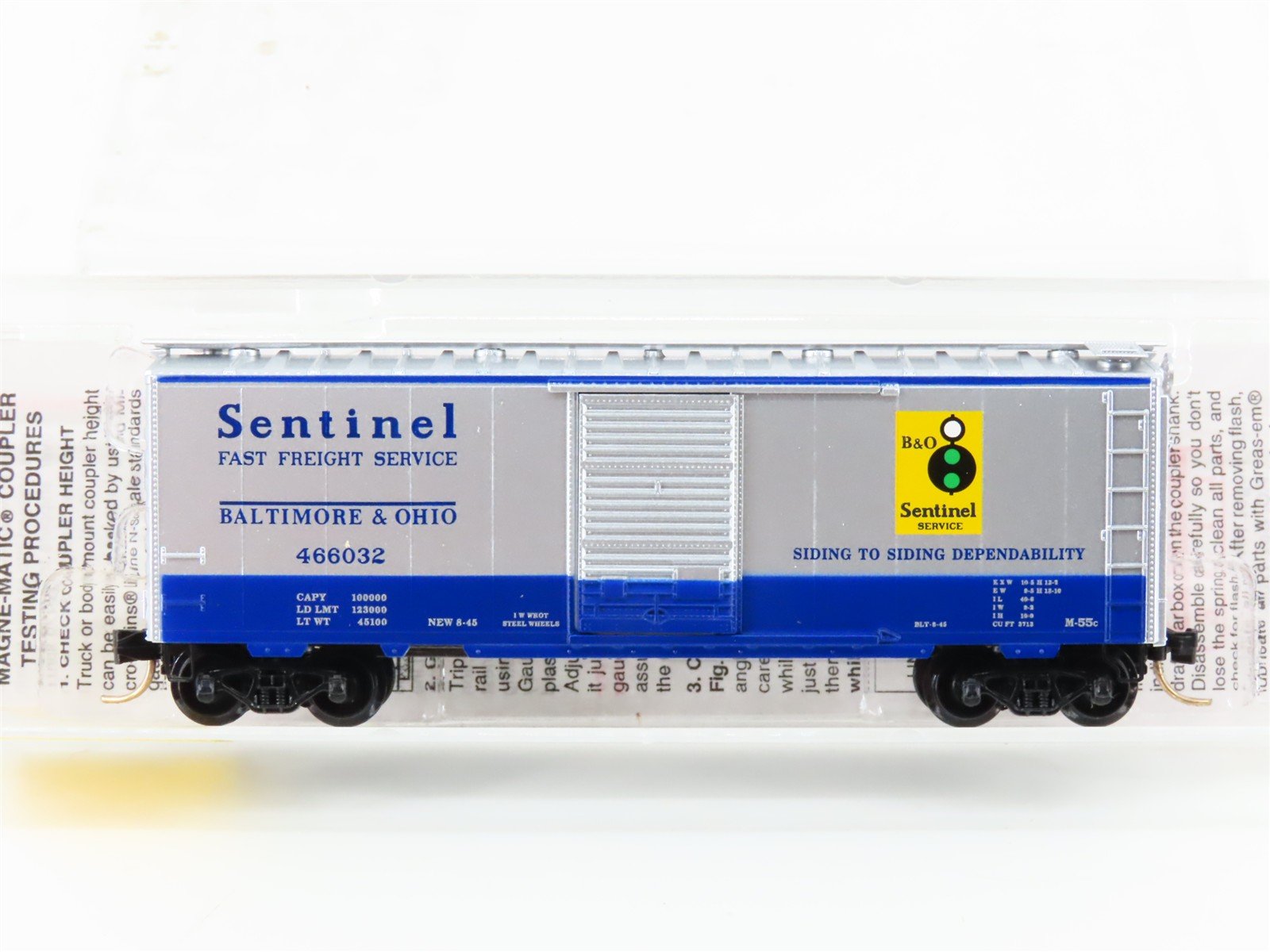 N Scale Micro-Trains MTL 20256 B&O Baltimore & Ohio "Sentinel" 40' Boxcar 466032