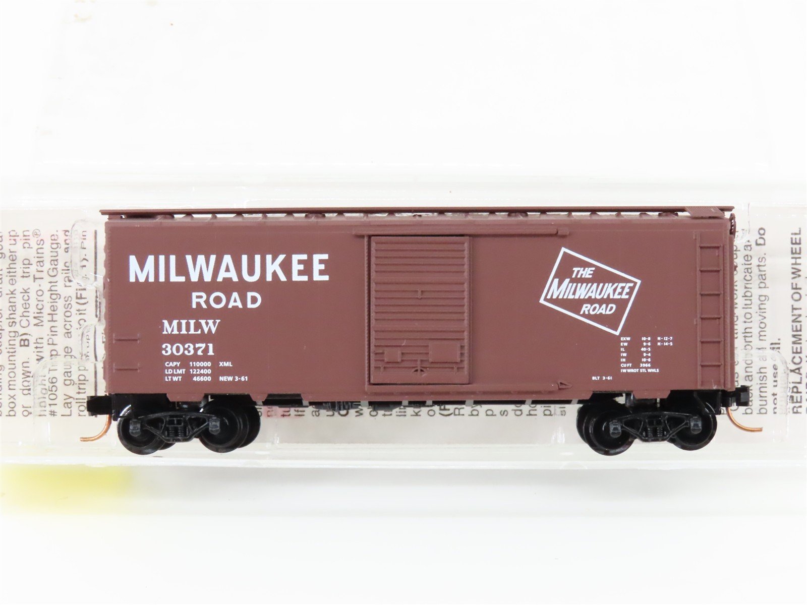 N Scale Micro-Trains MTL 20526 MILW Milwaukee Road 40' Single Door Boxcar #30371