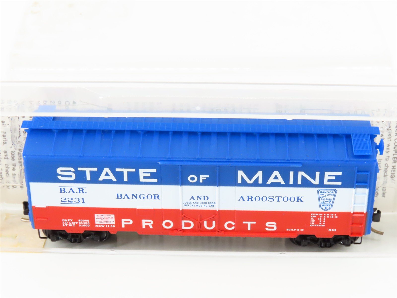 N Scale Micro-Trains MTL 21020 BAR State Of Maine 40' Plug Door Box Car #2231