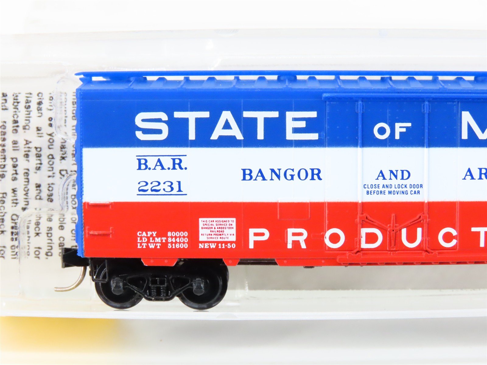 N Scale Micro-Trains MTL 21020 BAR State Of Maine 40' Plug Door Box Car #2231