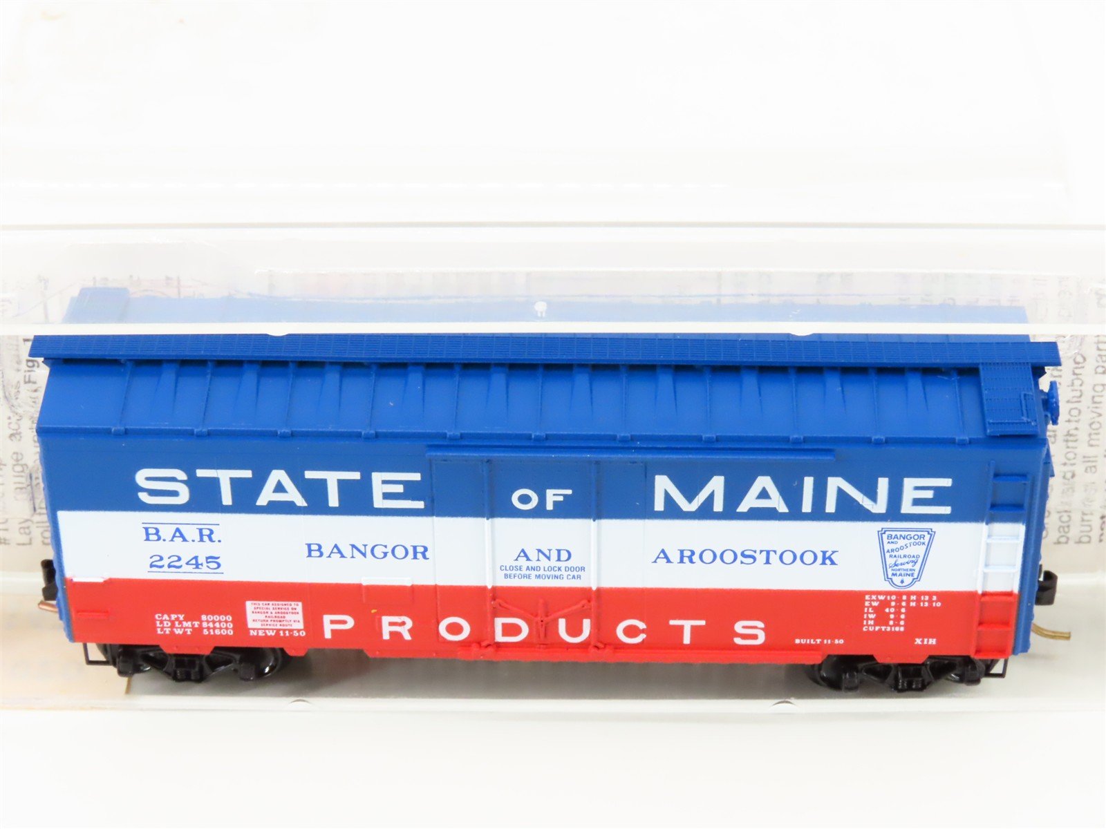 N Scale Micro-Trains MTL 21020 BAR State Of Maine 40' Plug Door Box Car #2245