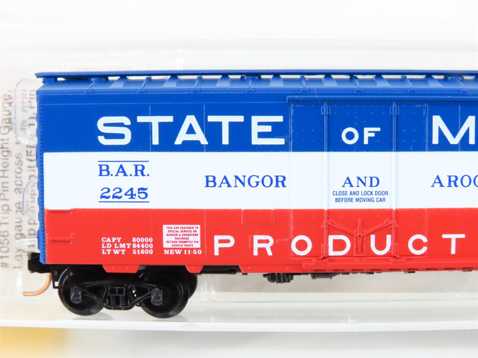 N Scale Micro-Trains MTL 21020 BAR State Of Maine 40' Plug Door Box Car #2245