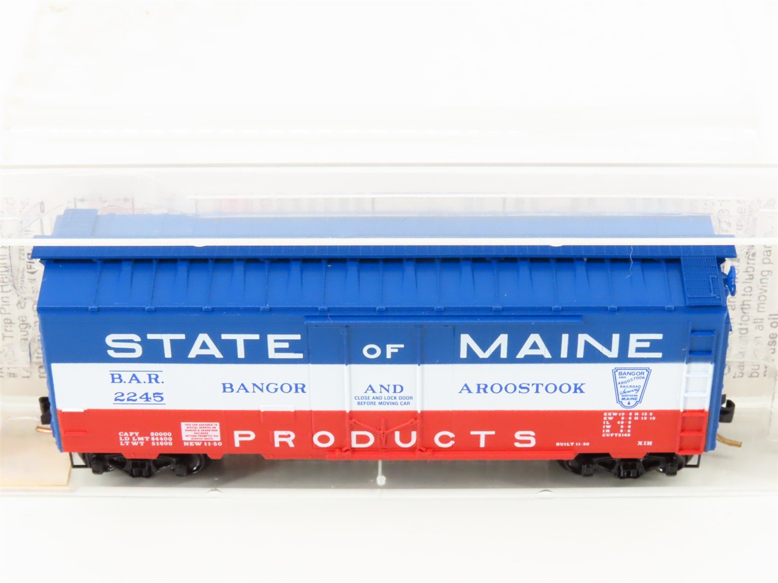 N Scale Micro-Trains MTL 21020 BAR State Of Maine 40' Plug Door Box Car #2245