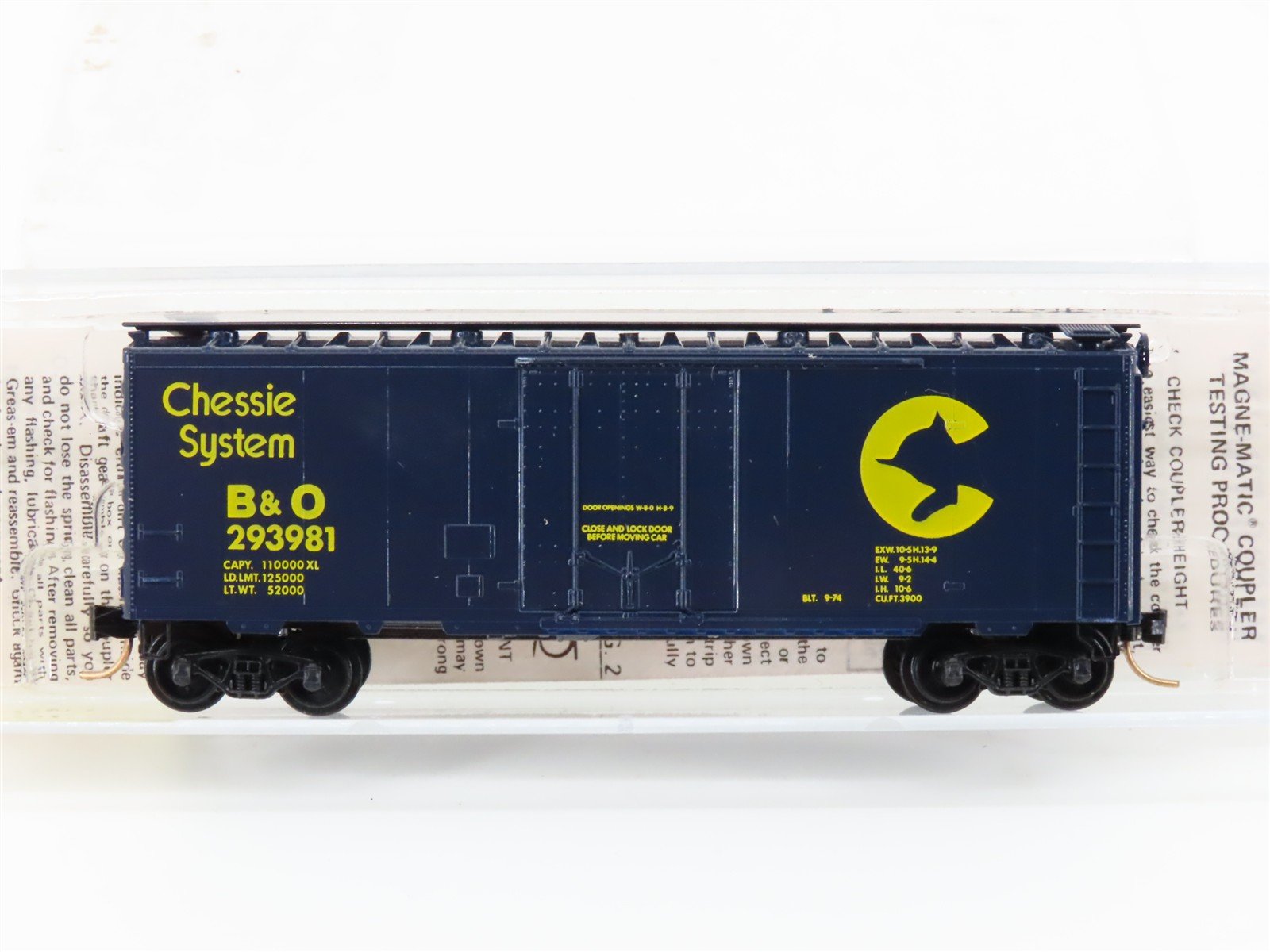 N Kadee Micro-Trains MTL 21090 B&O Chessie System 40' Plug Door Box Car #293981