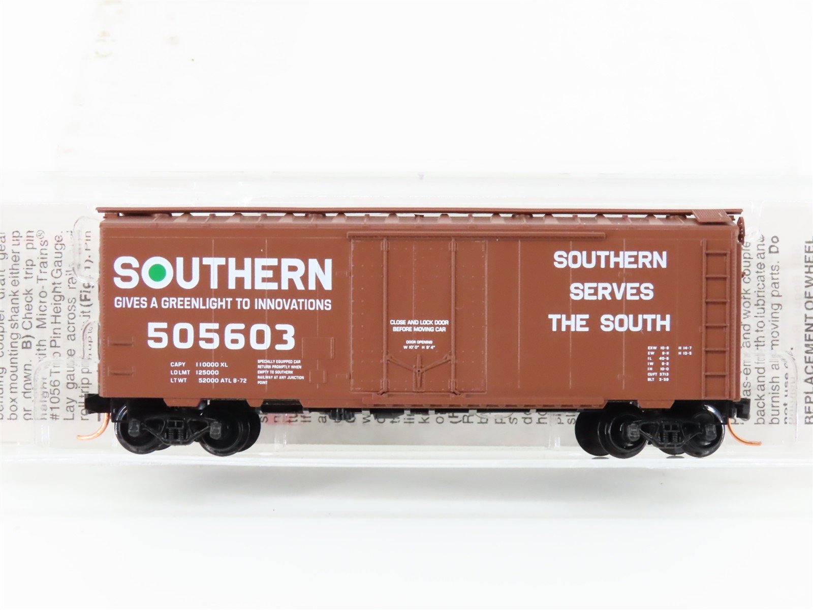 N Scale Micro-Trains MTL 21100 Southern Railway "Green Light" 40' Boxcar #505603