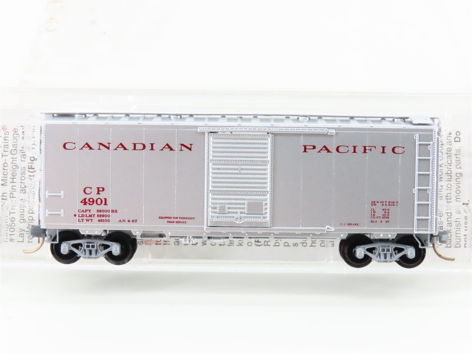 N Scale Micro-Trains MTL 20546 CP Canadian Pacific 40' Single Door Box Car #4901