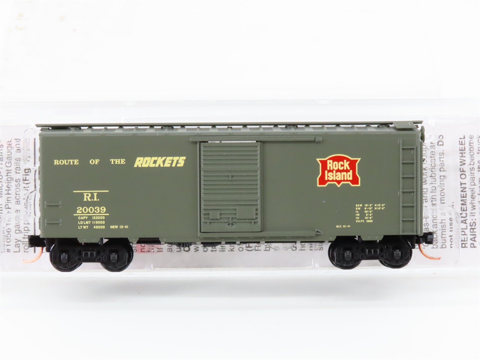 N Micro-Trains MTL 20566 RI Rock Island Route Of The Rockets 40' Box Car #20039