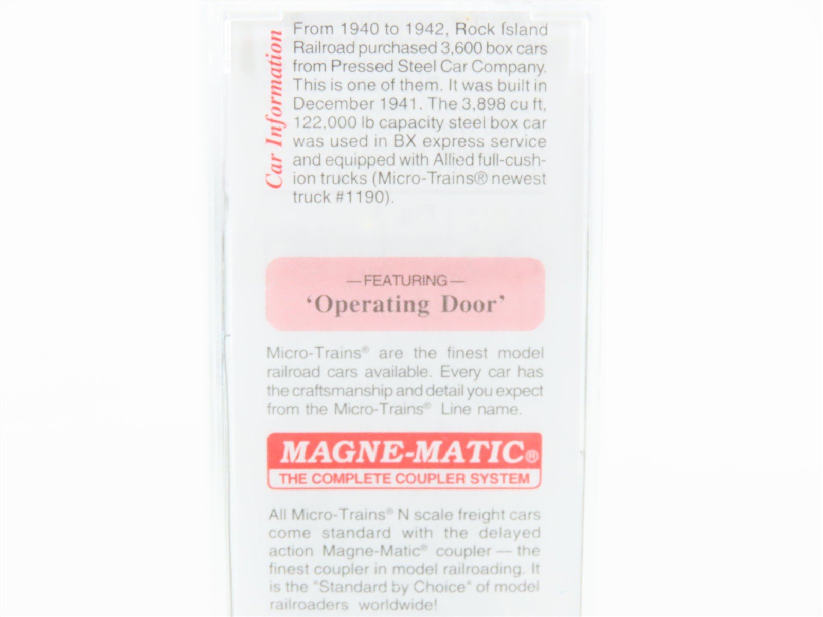 N Micro-Trains MTL 20566 RI Rock Island Route Of The Rockets 40' Box Car #20039