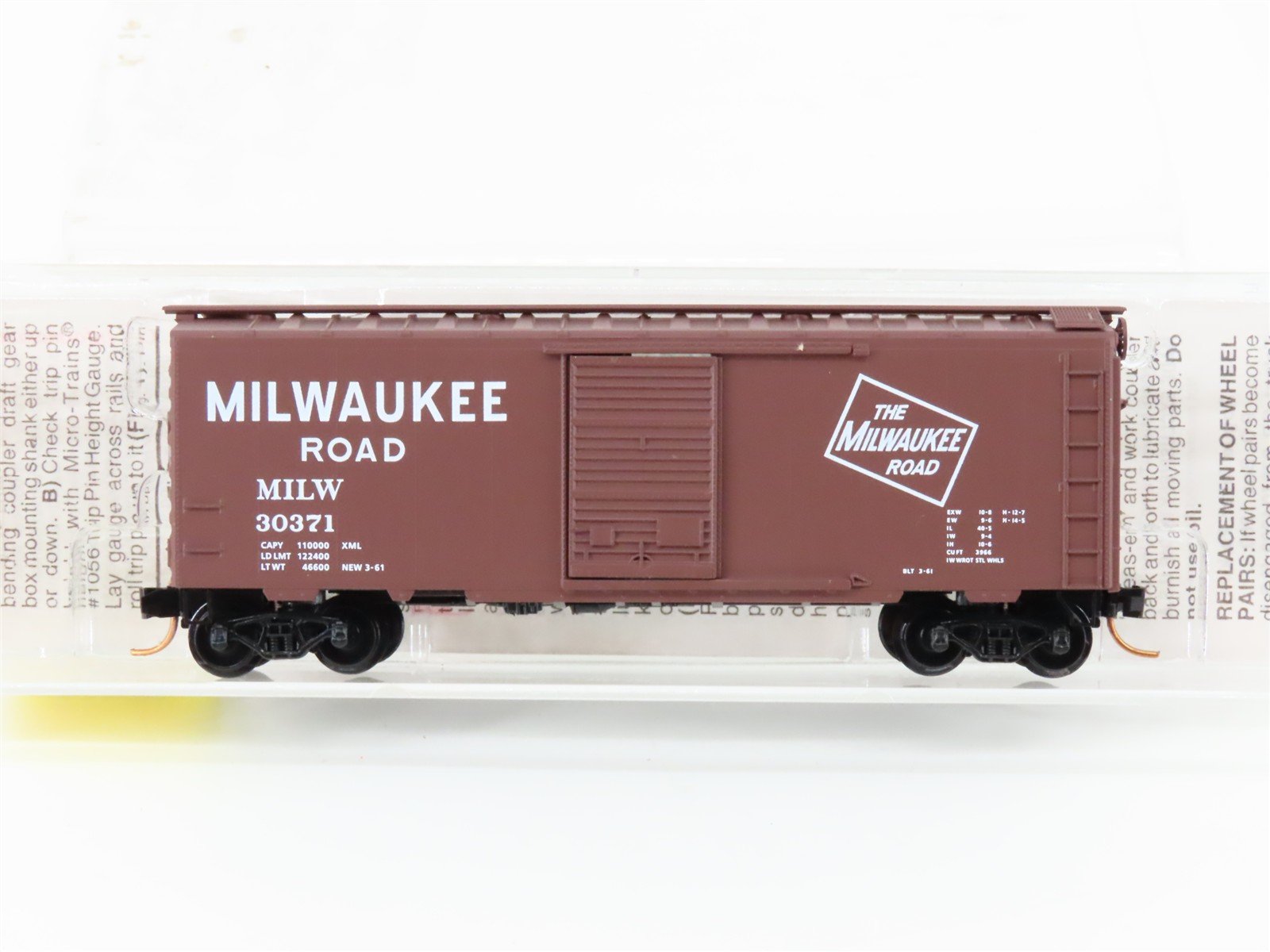 N Scale Micro-Trains MTL 20526 MILW Milwaukee Road 40' Single Door Boxcar #30371
