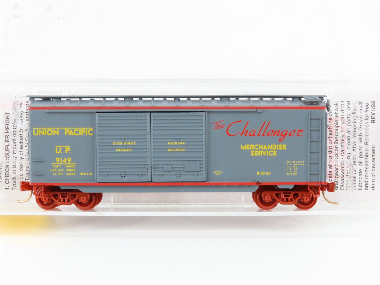 N Scale Micro-Trains MTL 23230 UP Union Pacific "Challenger" 40' Box Car #9149