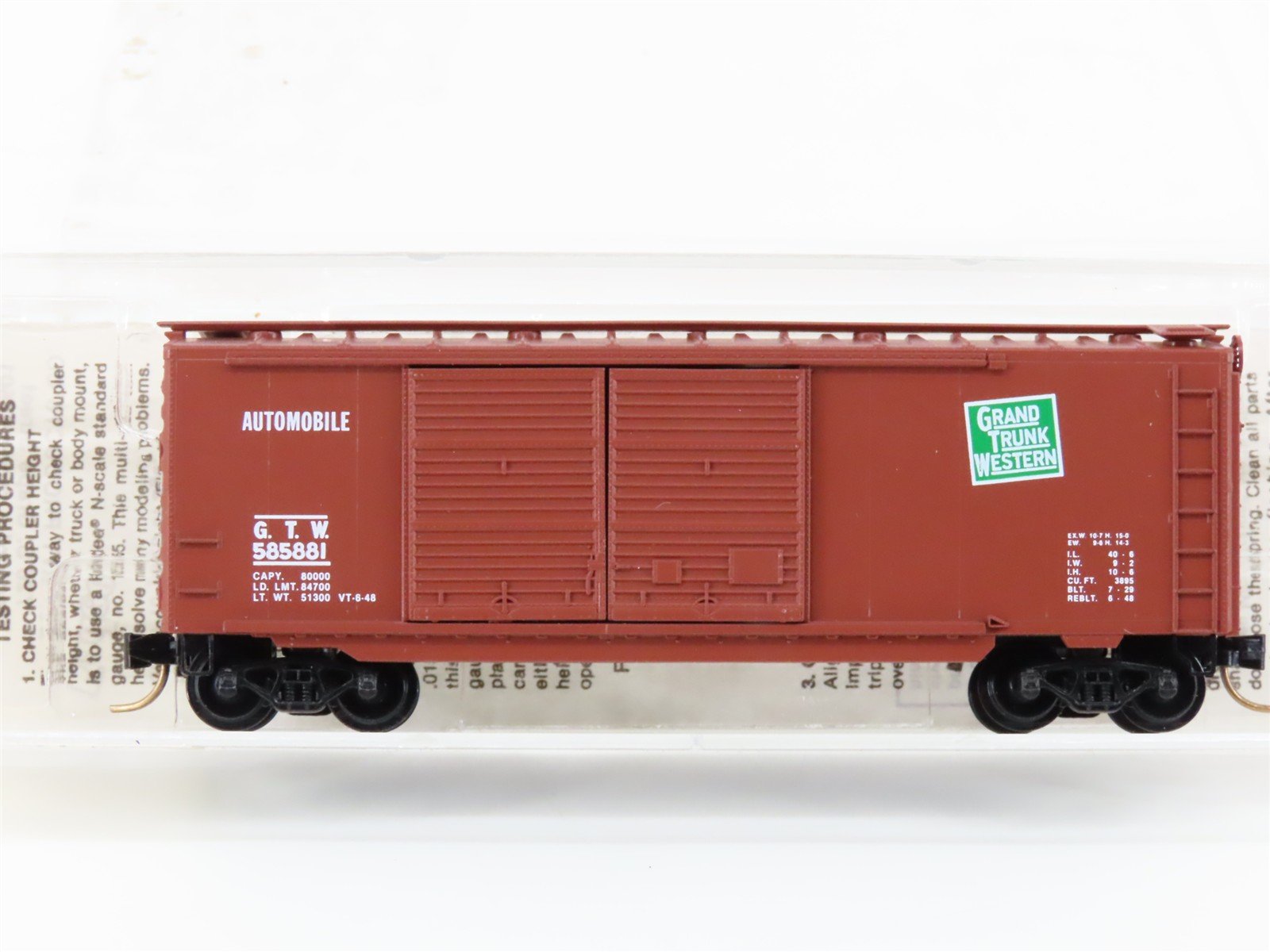N Scale Kadee Micro-Trains MTL 23170 GTW Grand Trunk Western 40' Box Car #585881