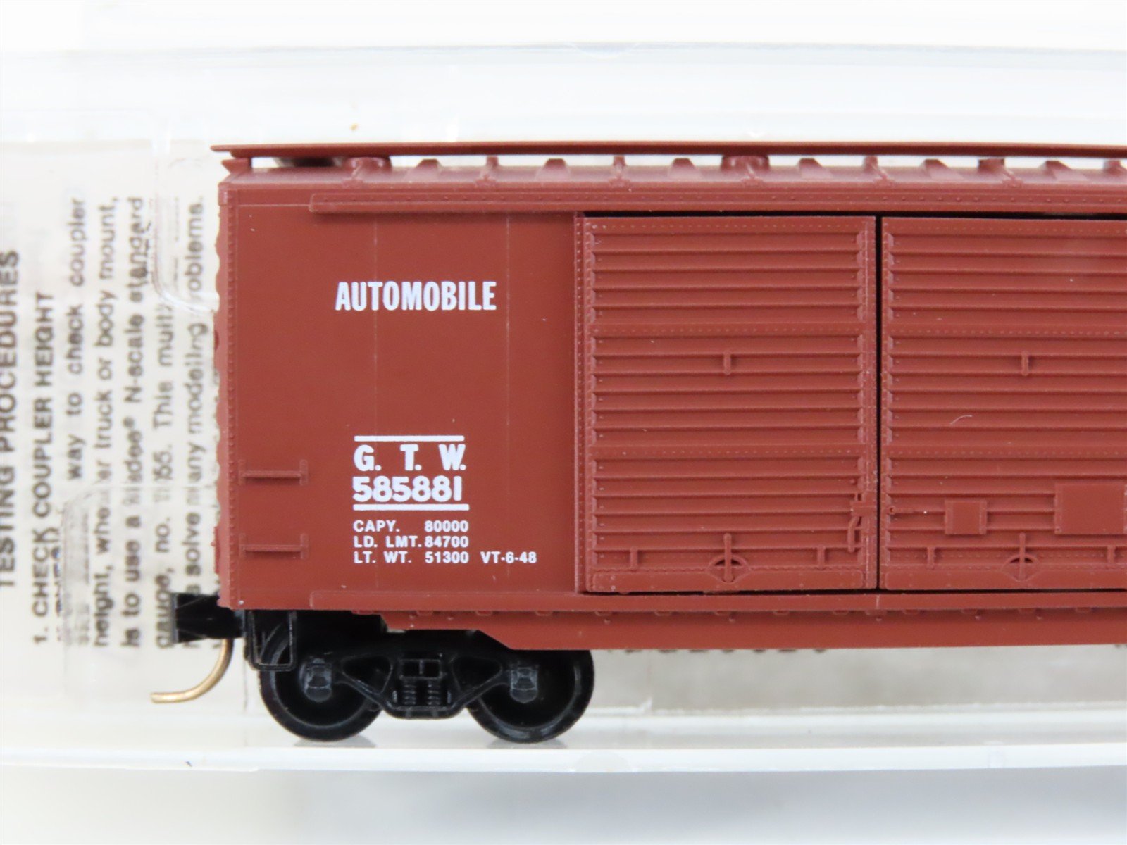 N Scale Kadee Micro-Trains MTL 23170 GTW Grand Trunk Western 40' Box Car #585881