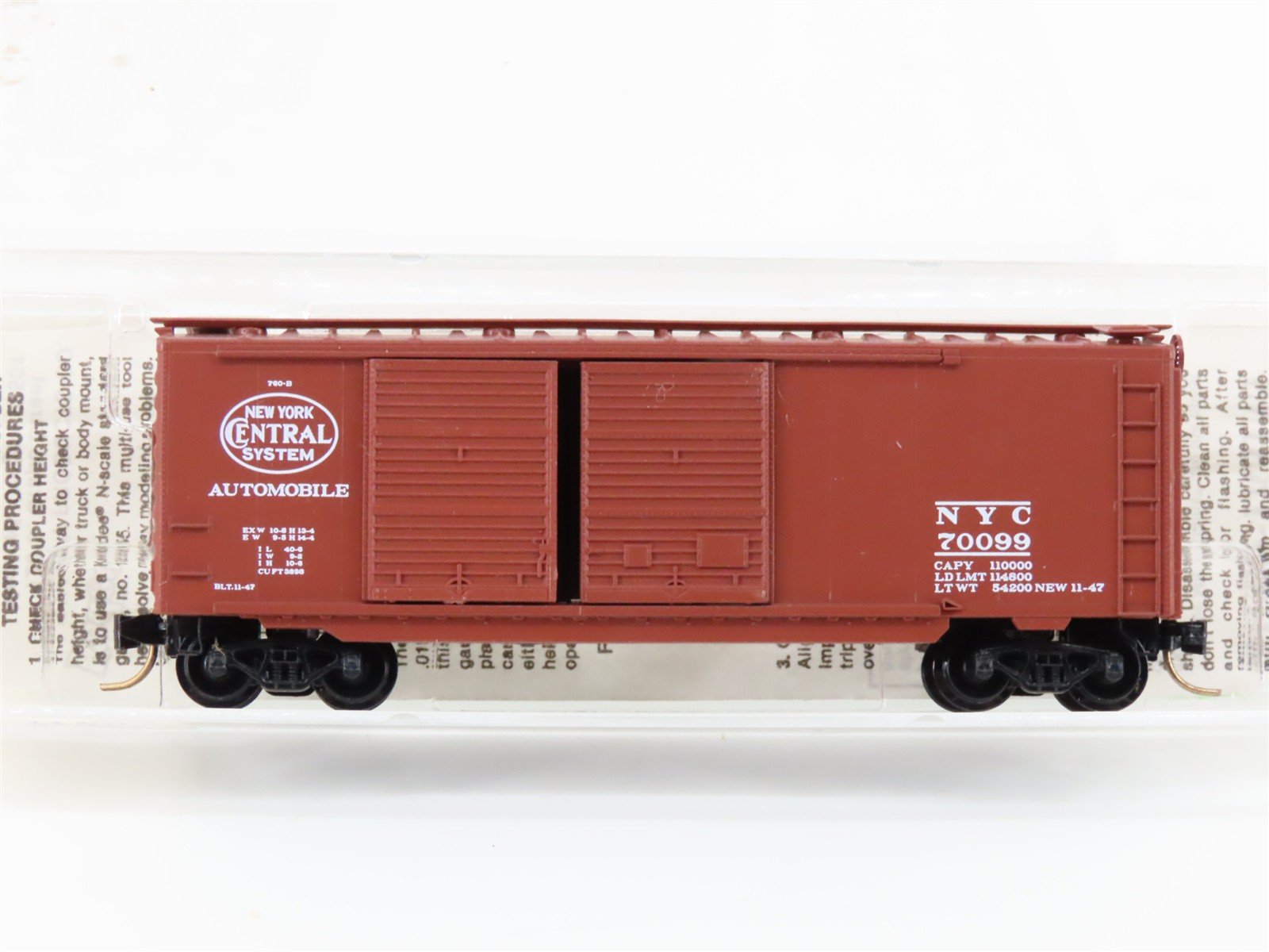 N Kadee Micro-Trains MTL 23160 NYC New York Central 40' Automobile Boxcar #70099