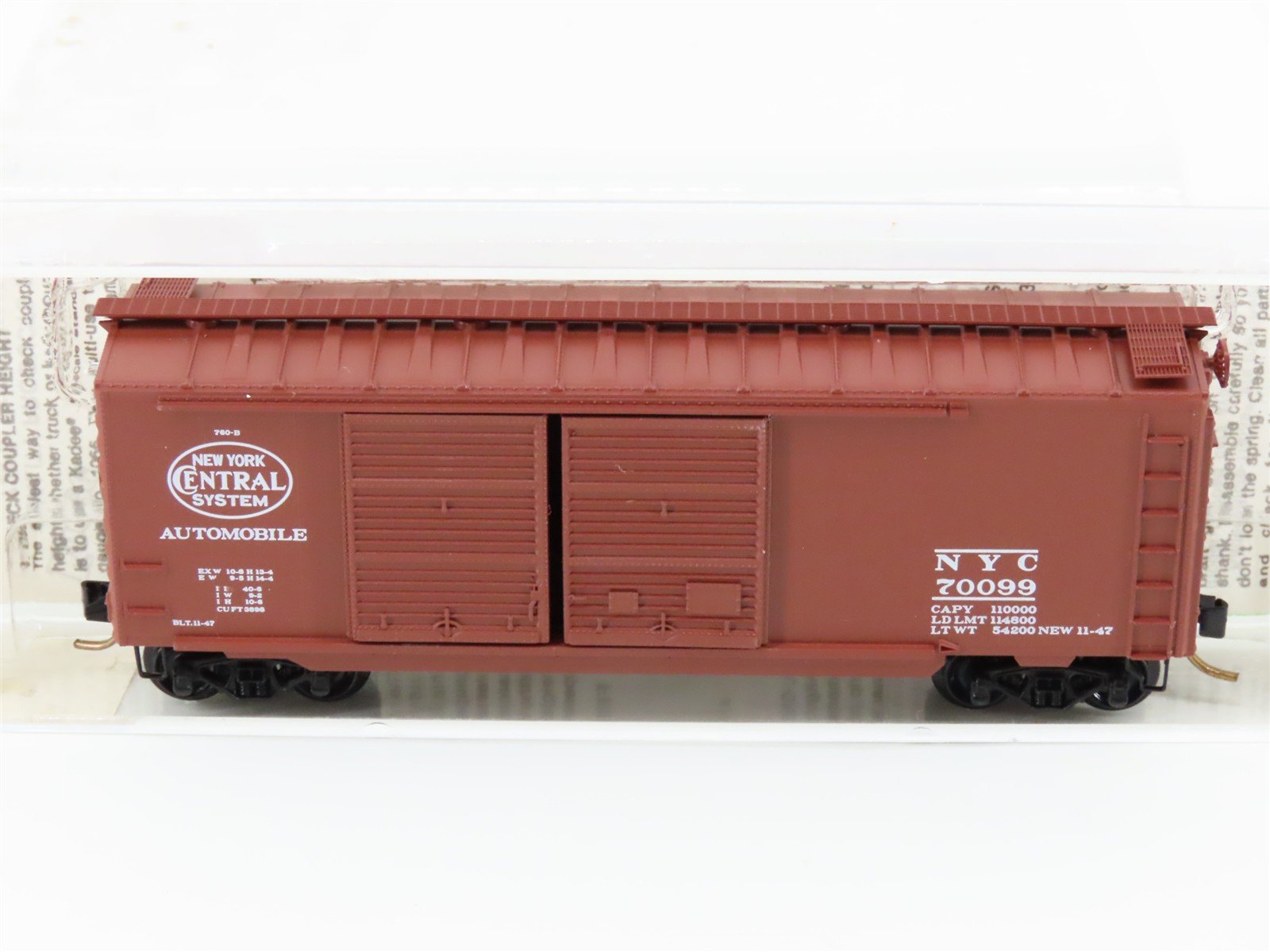 N Kadee Micro-Trains MTL 23160 NYC New York Central 40' Automobile Boxcar #70099