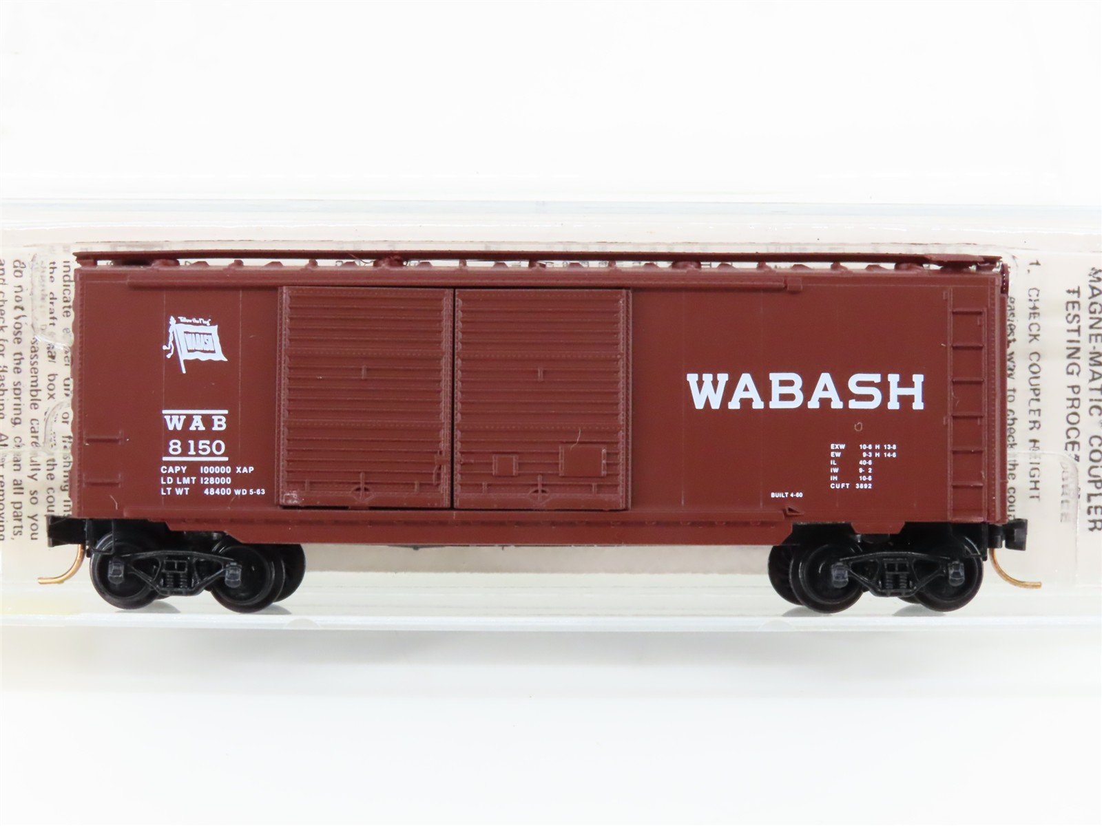 N Kadee Micro-Trains MTL 23130 WAB Wabash "Follow The Flag" 40' Box Car #8150