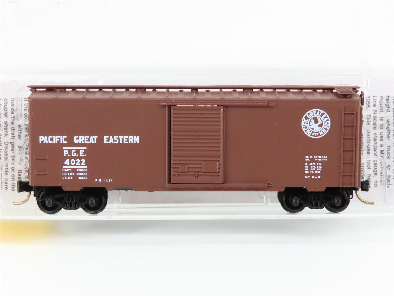 N Scale Micro-Trains MTL 20970 PGE Pacific Great Eastern 40' Box Car #4022