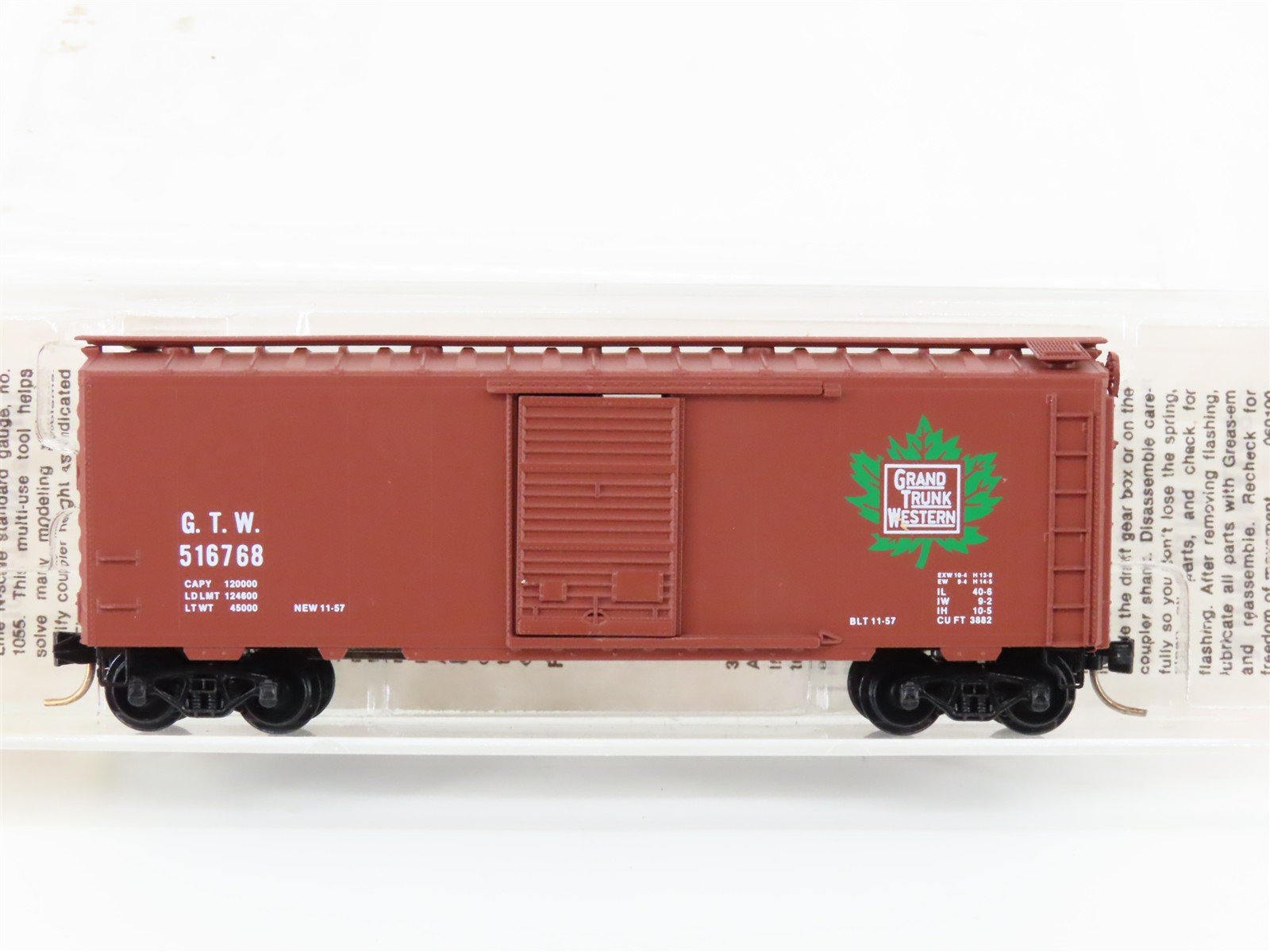 N Kadee Micro-Trains MTL 20010 GTW Grand Trunk Western 40' Box Car #516768