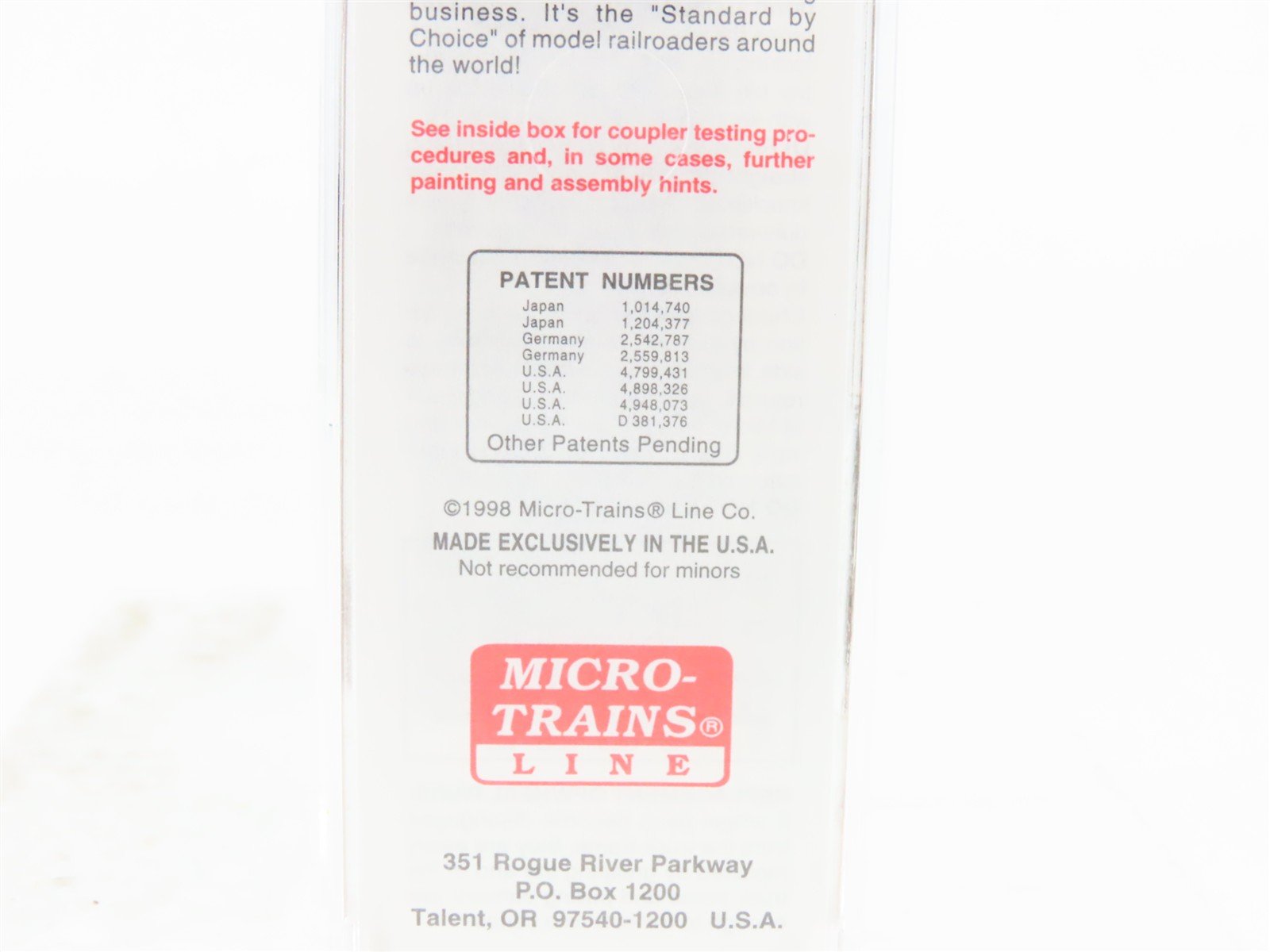 N Scale Micro-Trains MTL 20010 GTW Grand Trunk Western 40' Box Car #516771