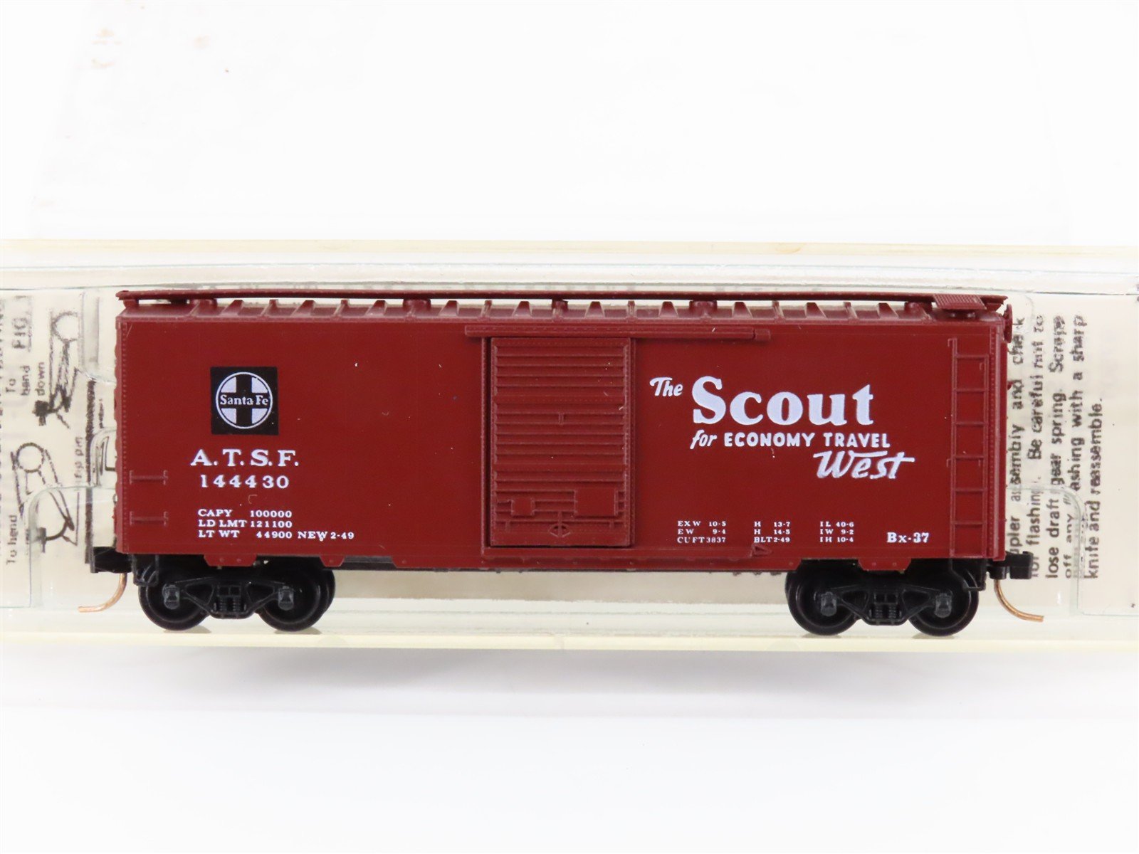 N Scale Kadee Micro-Trains MTL 20050 ATSF Santa Fe Scout 40' Box Car #144430