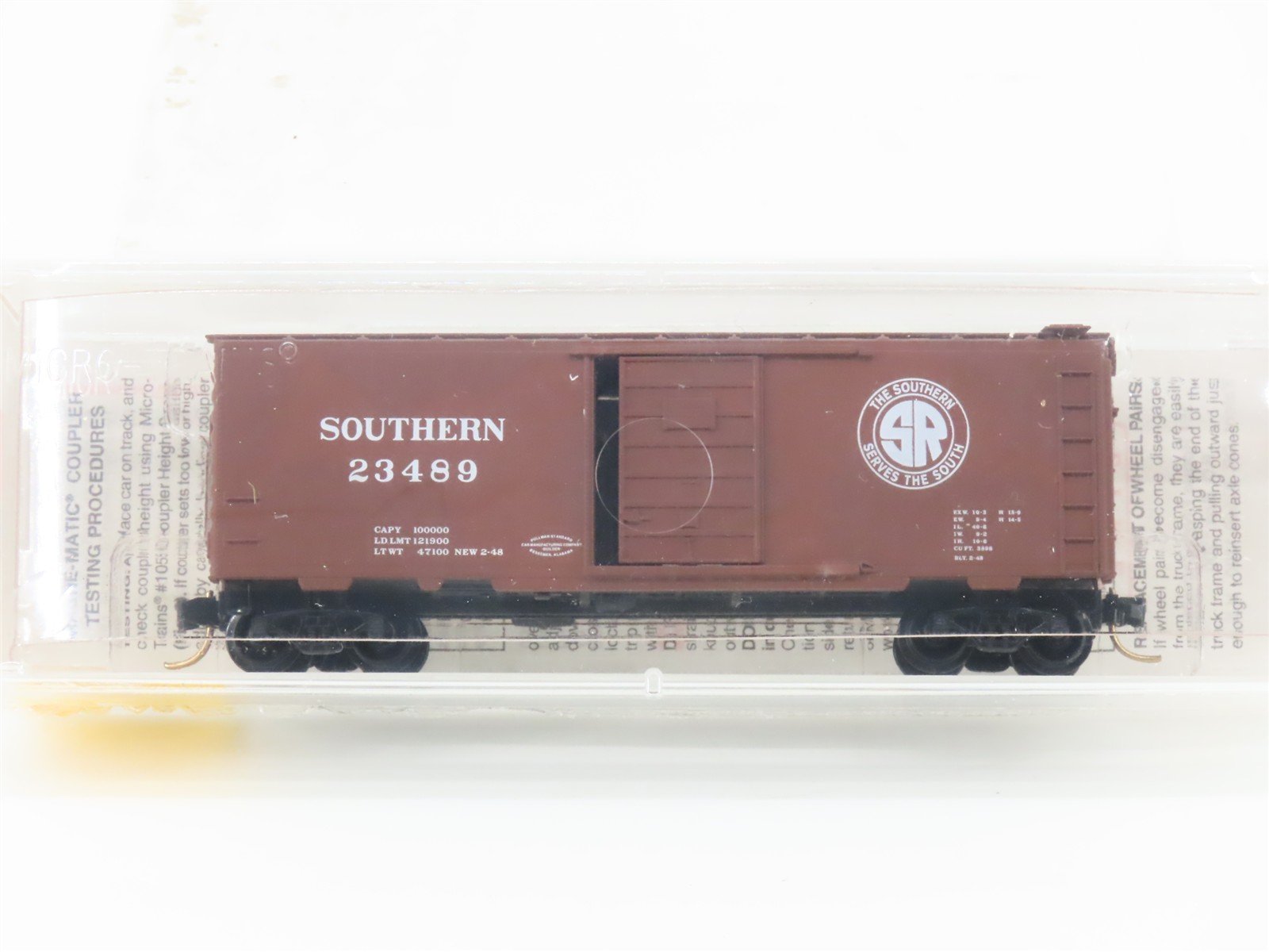 N Micro-Trains MTL 20062 SR Southern Railway 40' Single Door Box Car #23489
