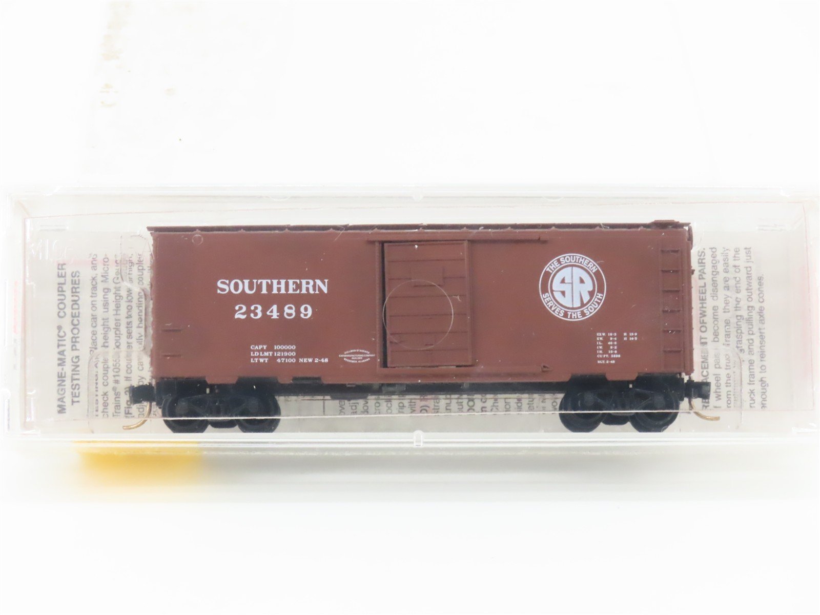 N Micro-Trains MTL 20062 SR Southern Railway 40' Single Door Box Car #23489