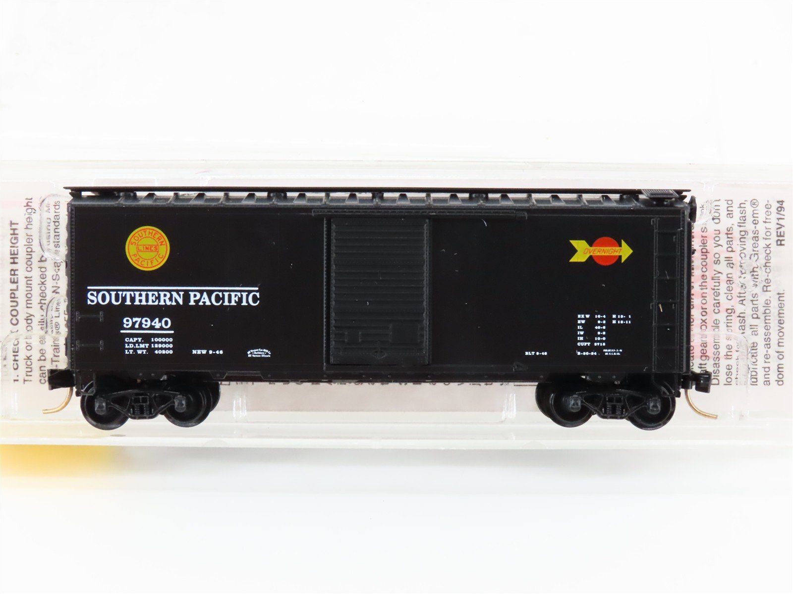 N Scale Micro-Trains MTL 20090 SP Southern Pacific Overnight 40' Box Car #97940