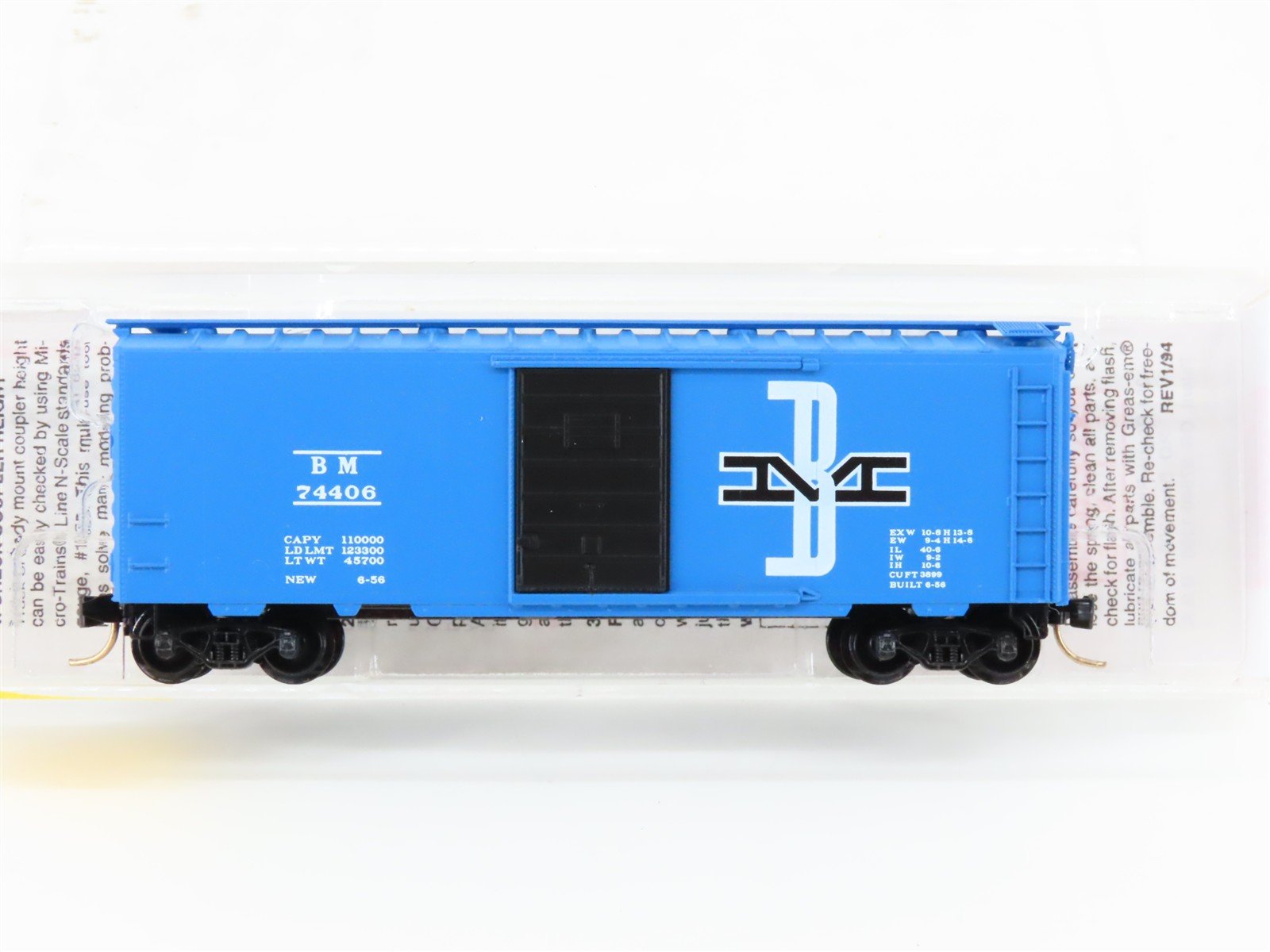 N Scale Micro-Trains MTL 20140 BM Boston & Maine 40' Single Door Box Car #74406